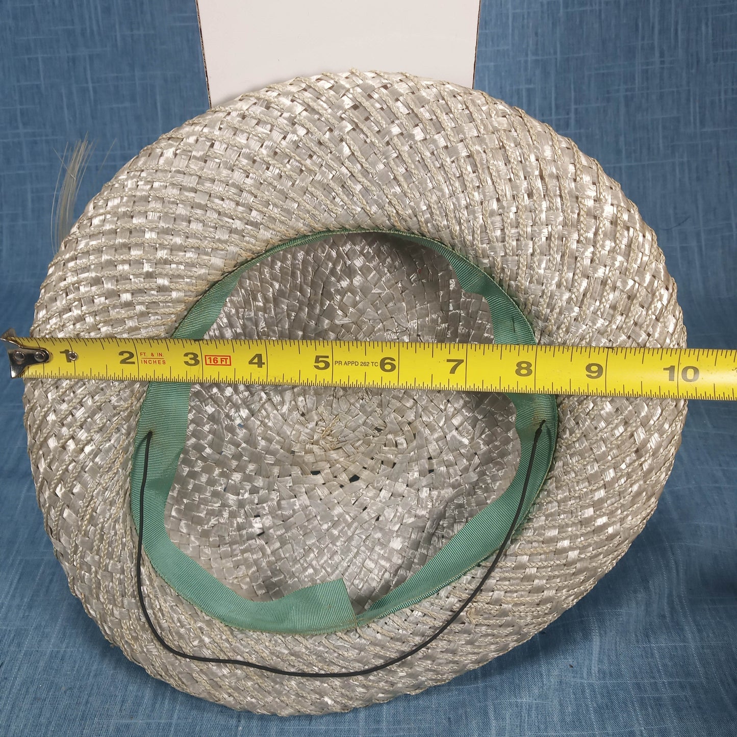 1940s Rattan Boaters Hat with Ribbon