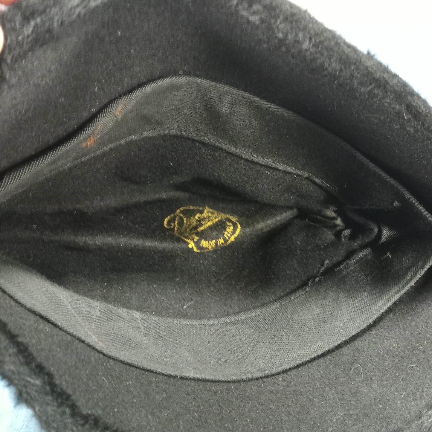 1950s Black Felted Faux Fur Cloche Hat with Bow Hat by Duchess from Italy