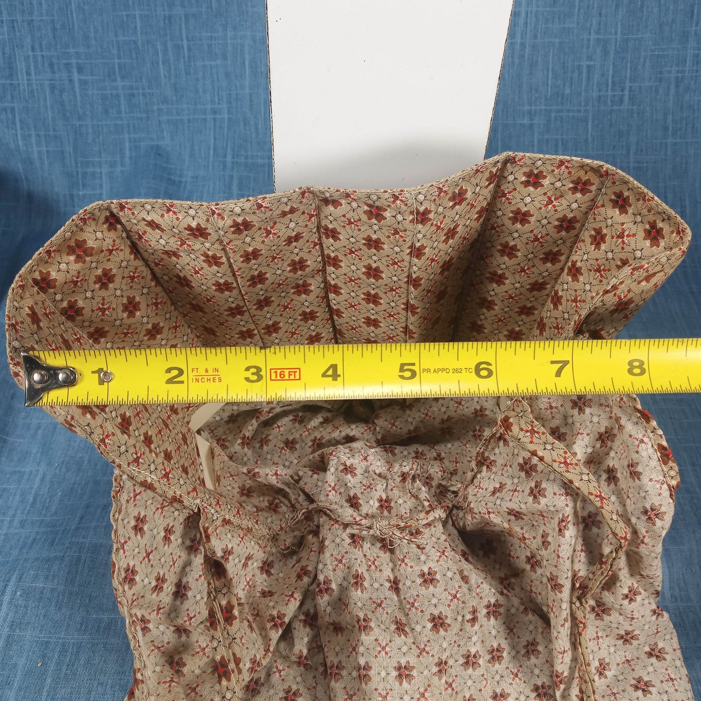 1950s Tan, Brown and Red Cotton Sun Hat