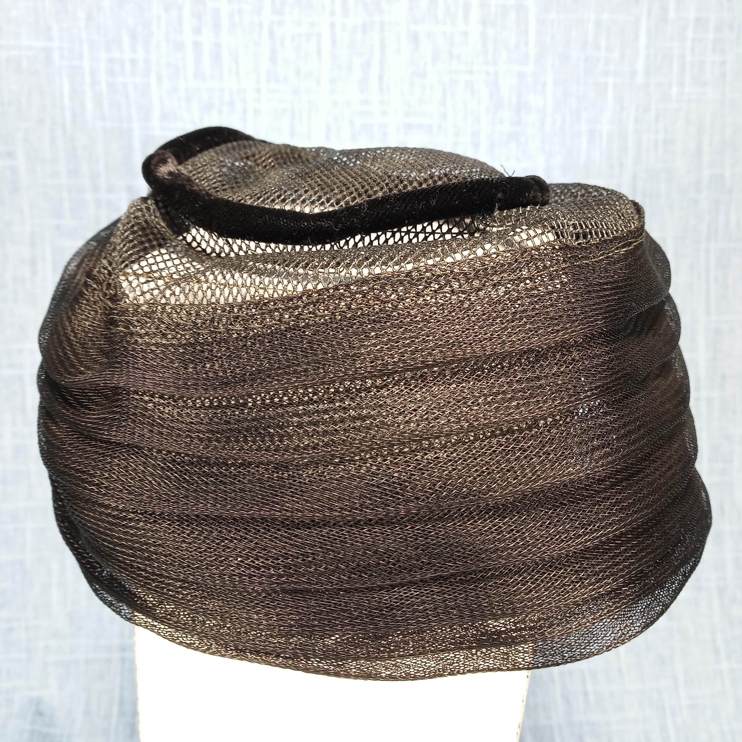 1940s Black Sisal Net Lampshade Hat