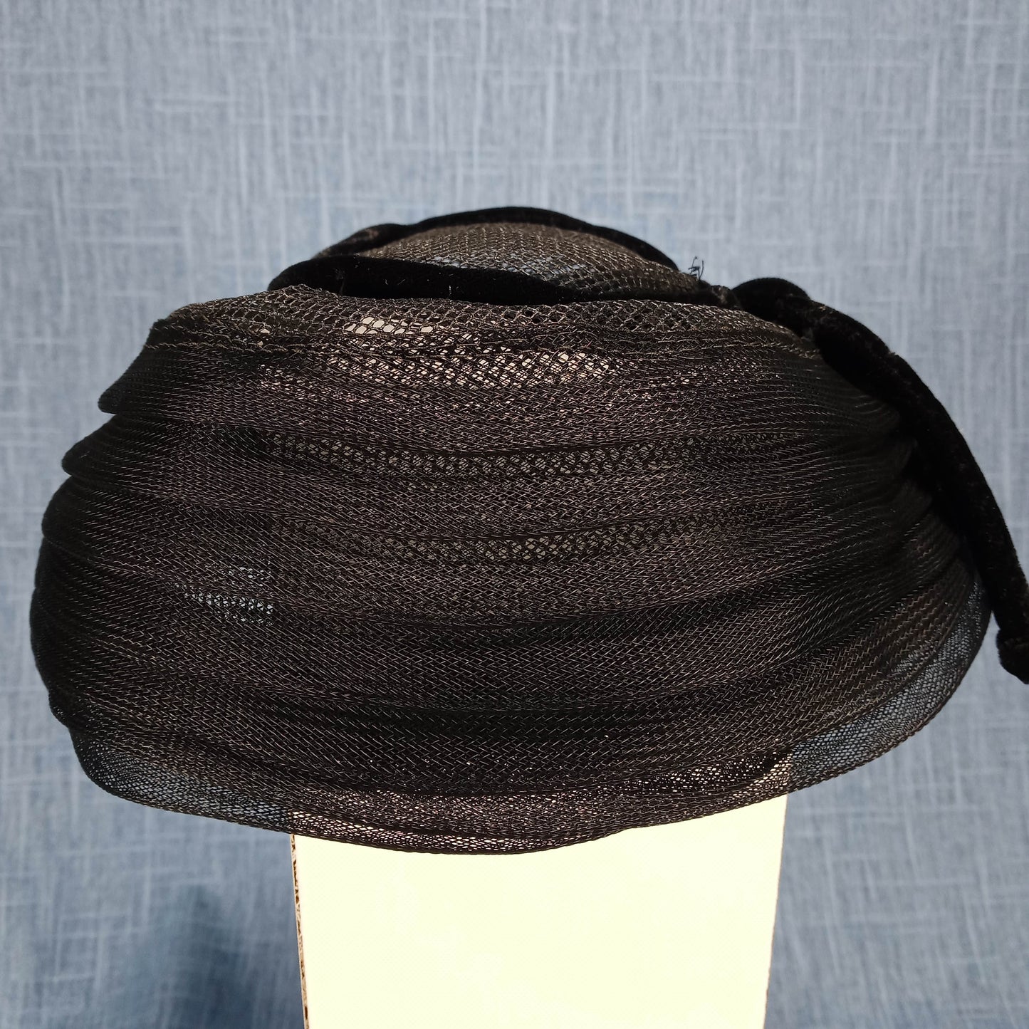 1940s Black Sisal Net Lampshade Hat