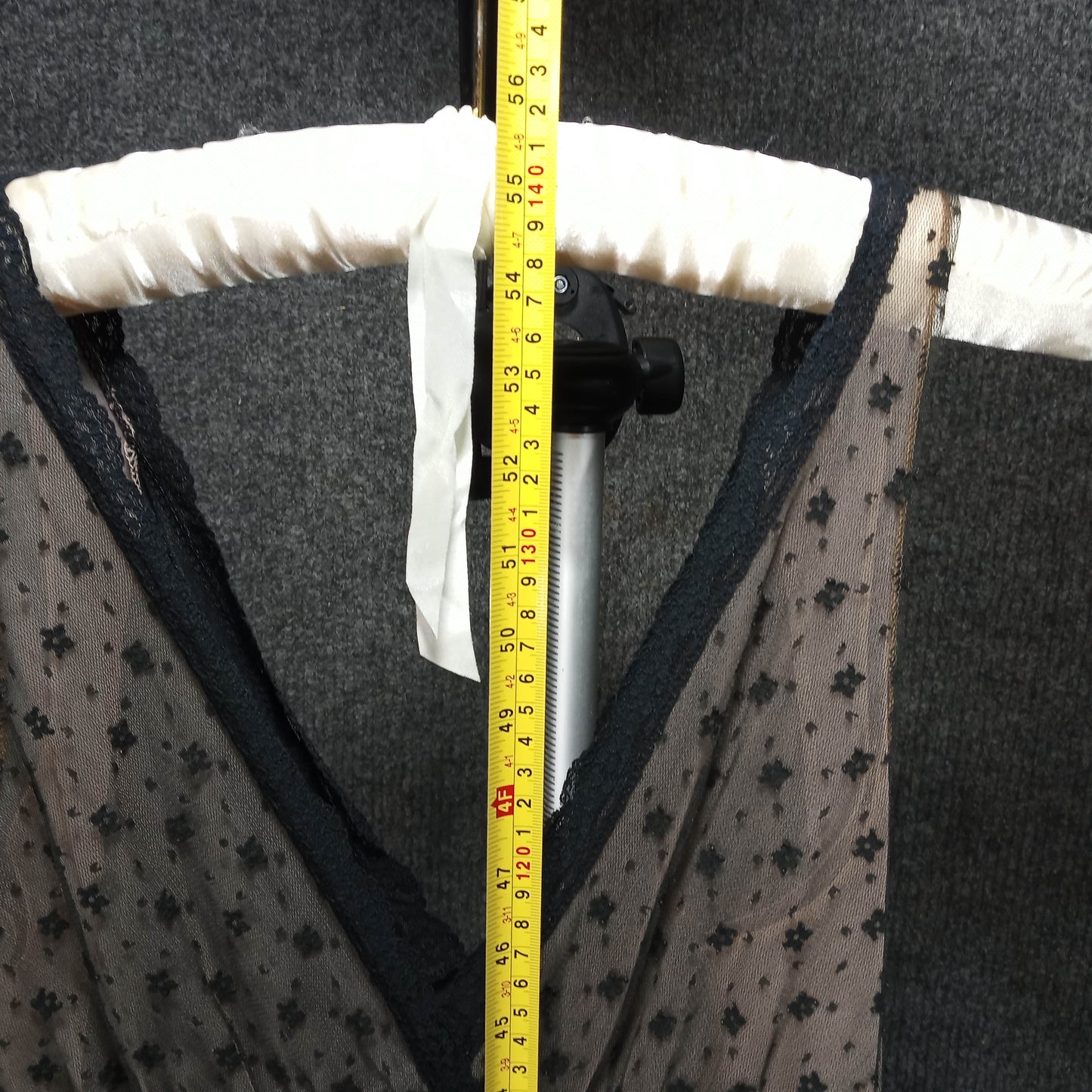 1970s Vintage Black Nylon & Nude Panel Peignoir Set