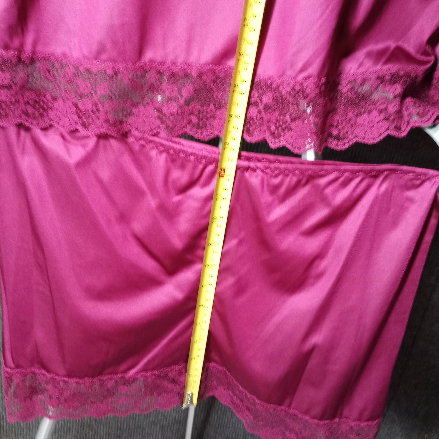 1950's Burgundy 2 Piece Nighty Set with an Embroidered Cake Piece