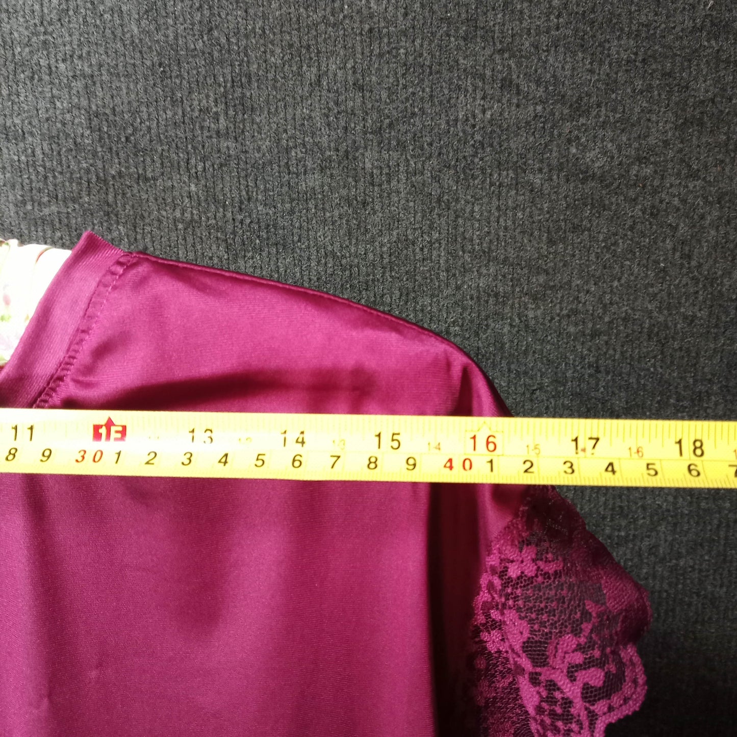 1950's Burgundy 2 Piece Nighty Set with an Embroidered Cake Piece