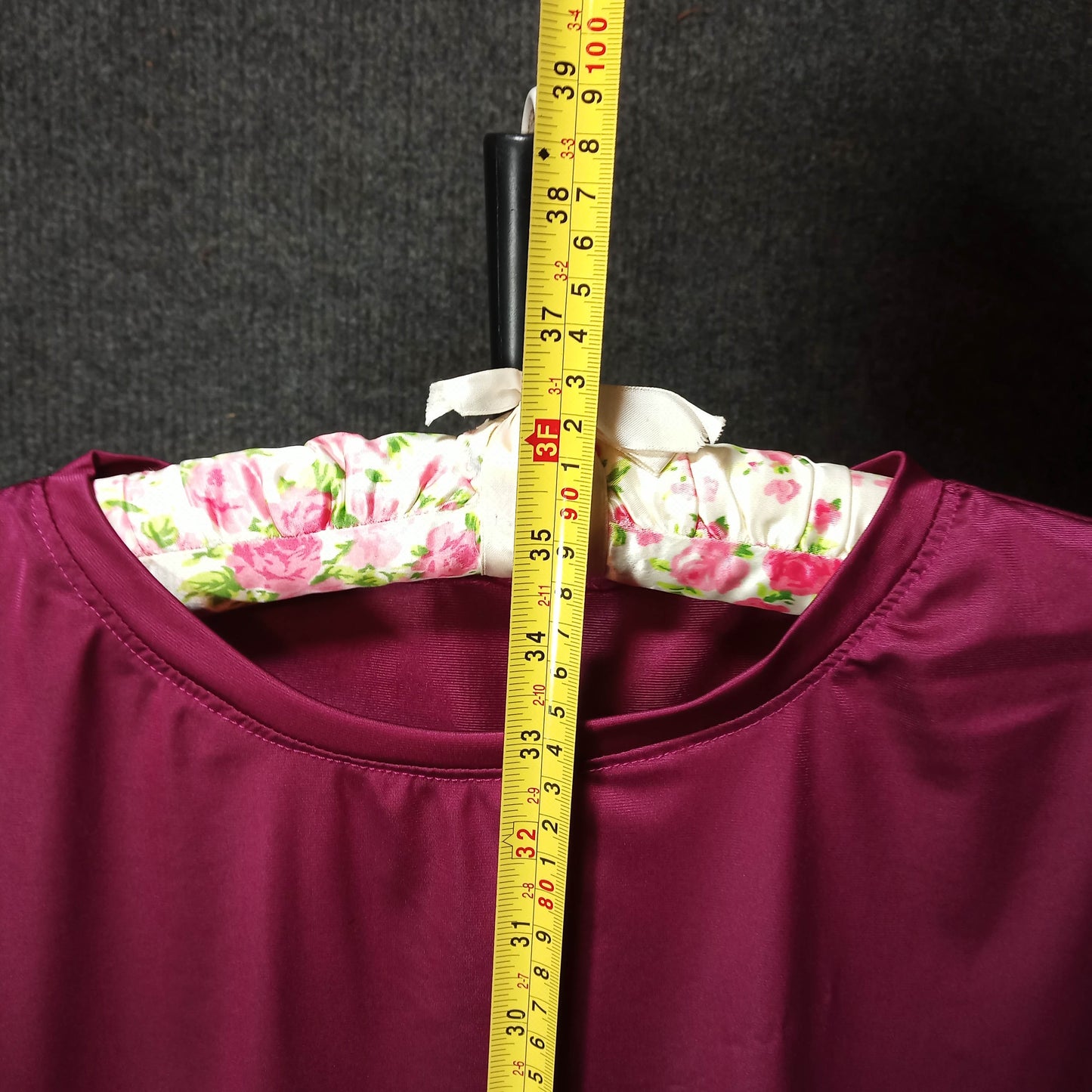 1950's Burgundy 2 Piece Nighty Set with an Embroidered Cake Piece