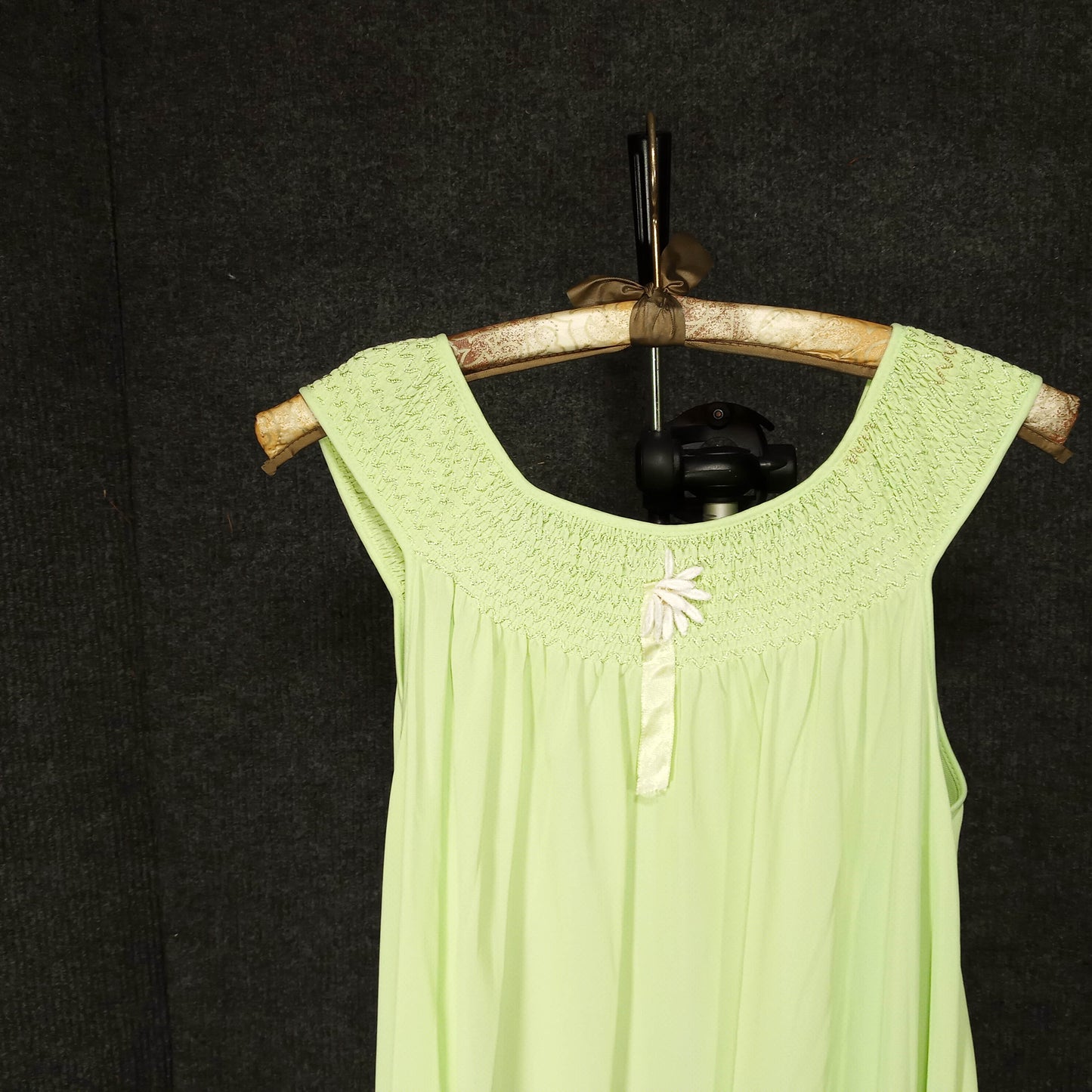 1950's Mint Julep Nylon Smocked Peignoir Set