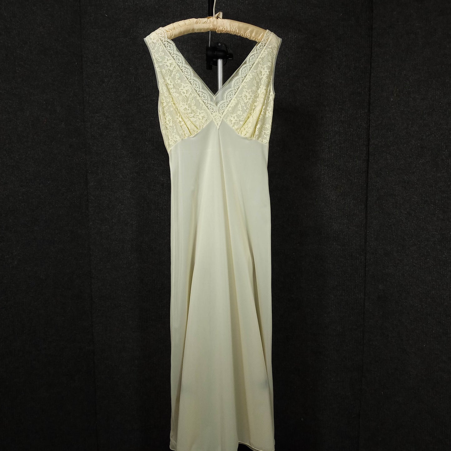 1950's Buttercup Yellow Nylon Lace Nightgown