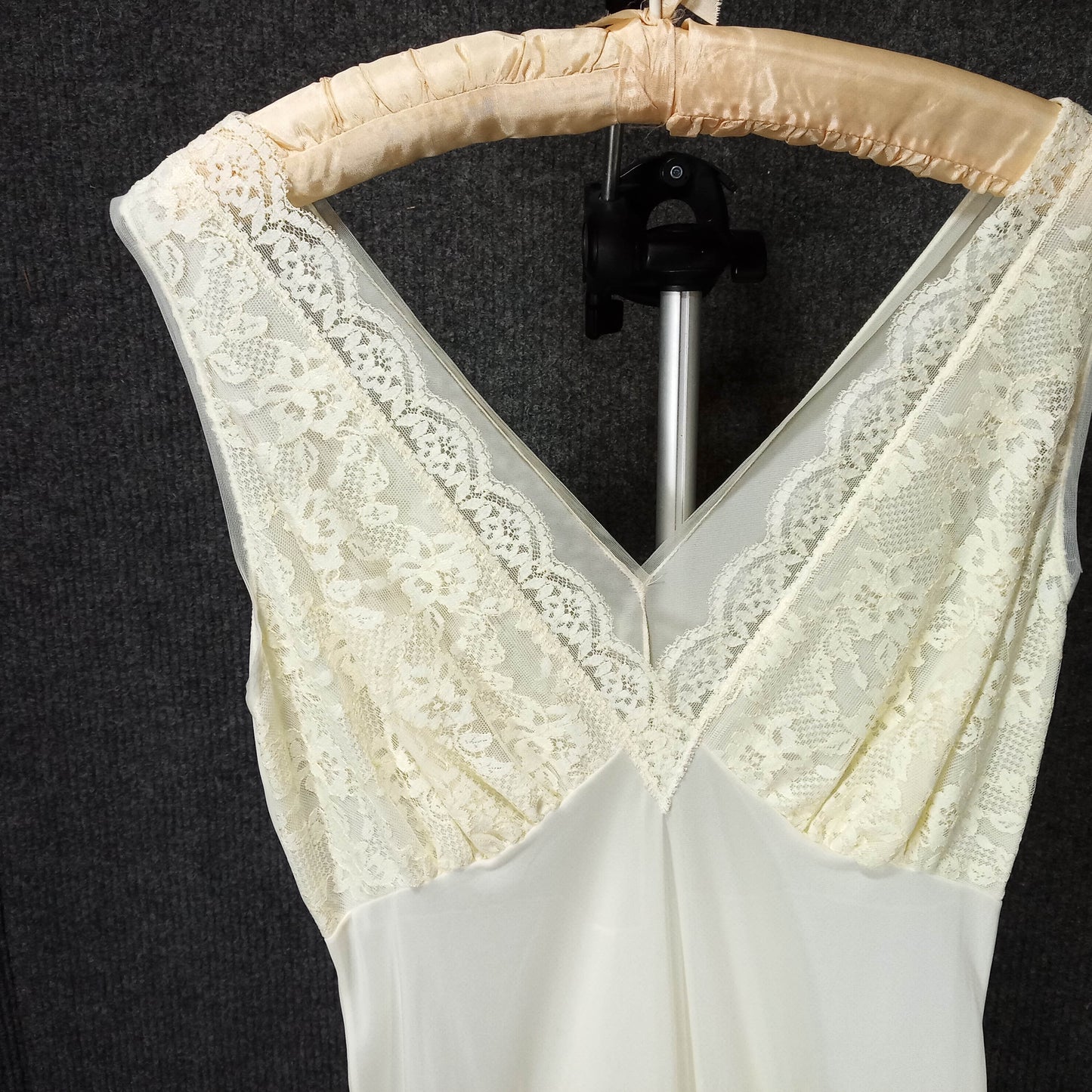 1950's Buttercup Yellow Nylon Lace Nightgown