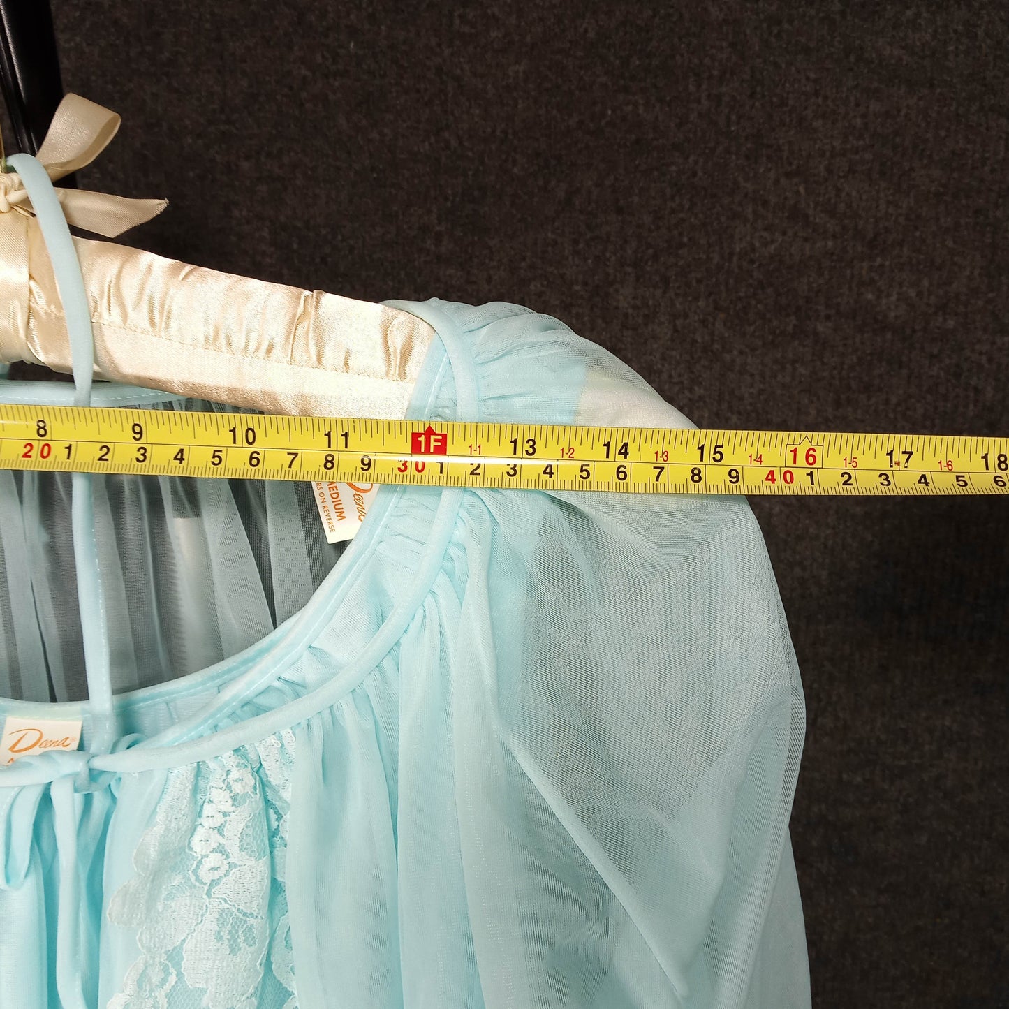 1950's Robins Egg Blue Multi Layer Chiffon and Lace Peignoir Set