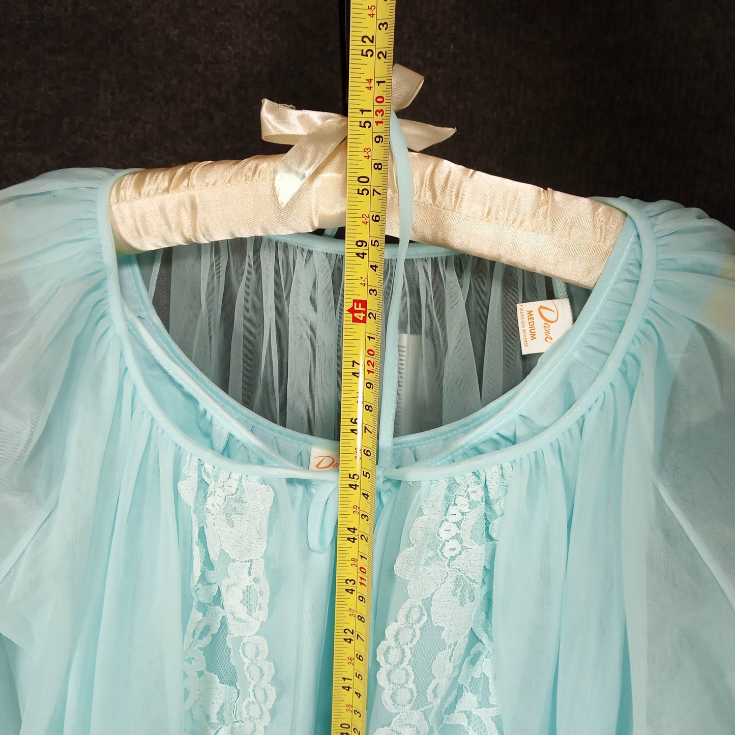 1950's Robins Egg Blue Multi Layer Chiffon and Lace Peignoir Set