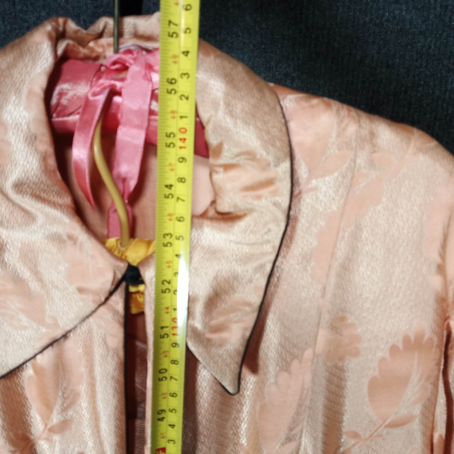 Early to Mid 20th Century Peach Silk Lounge Set with Ornate Frog Closures