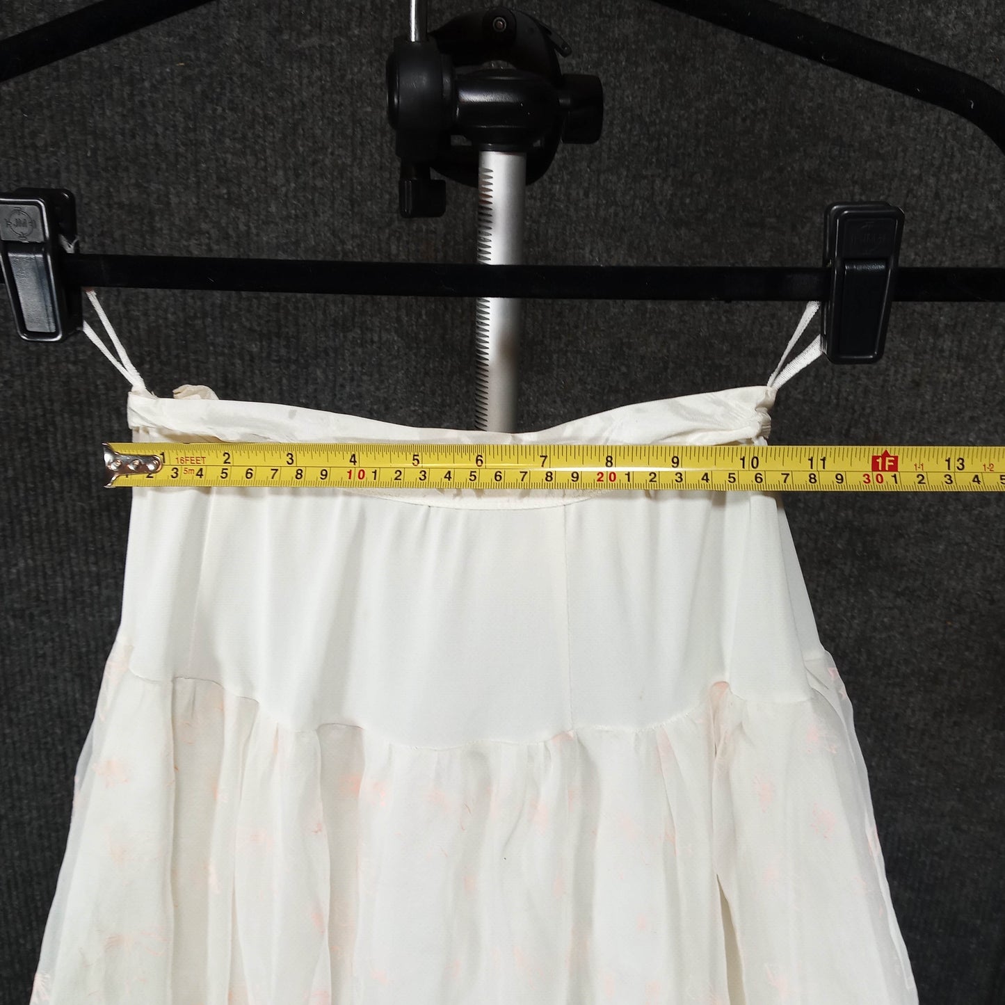 1950s Vintage White and Pink Bow Print Multi Layered Crinoline