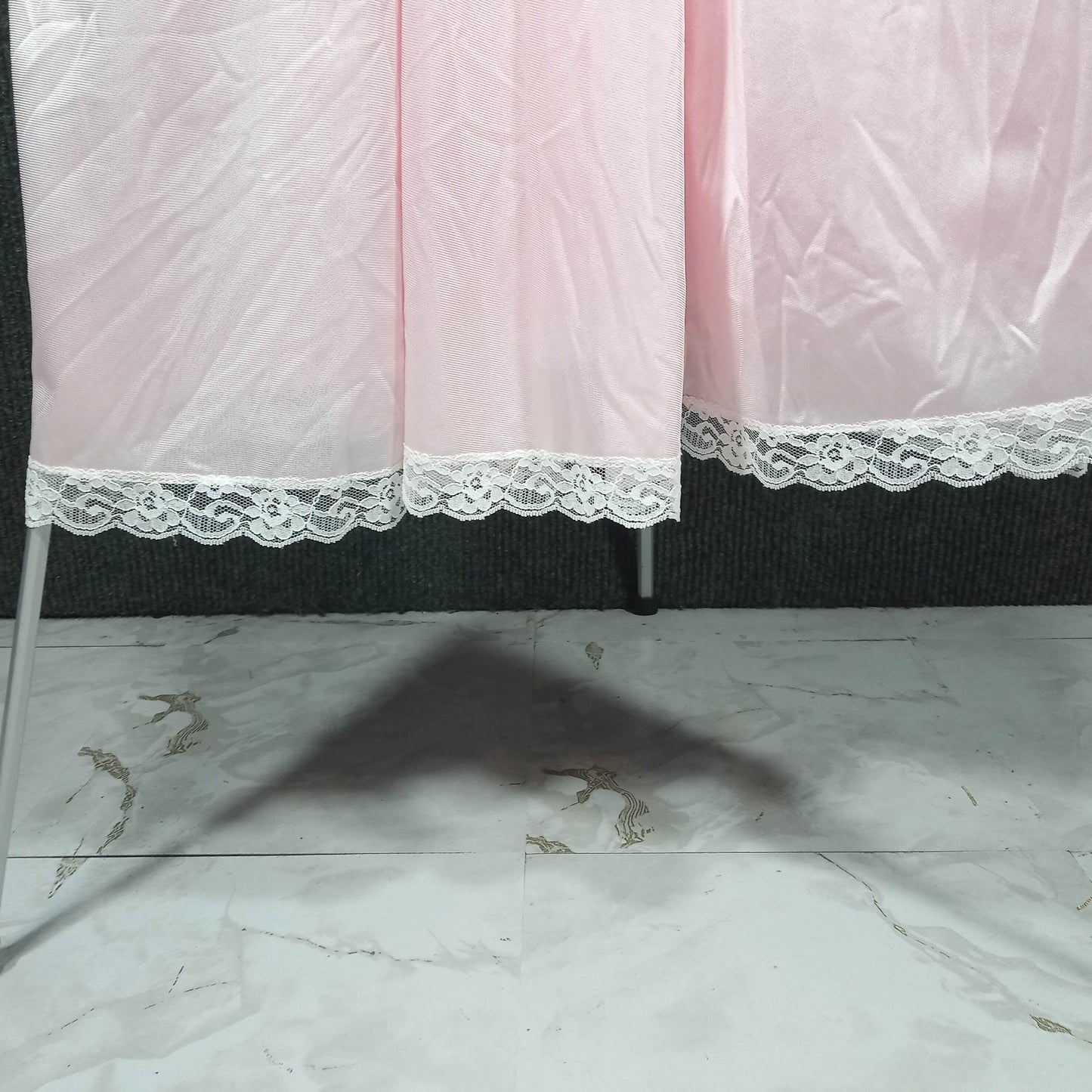 1950's Pink Pleated Large Nightgown with Lace Highlights by Eyefull