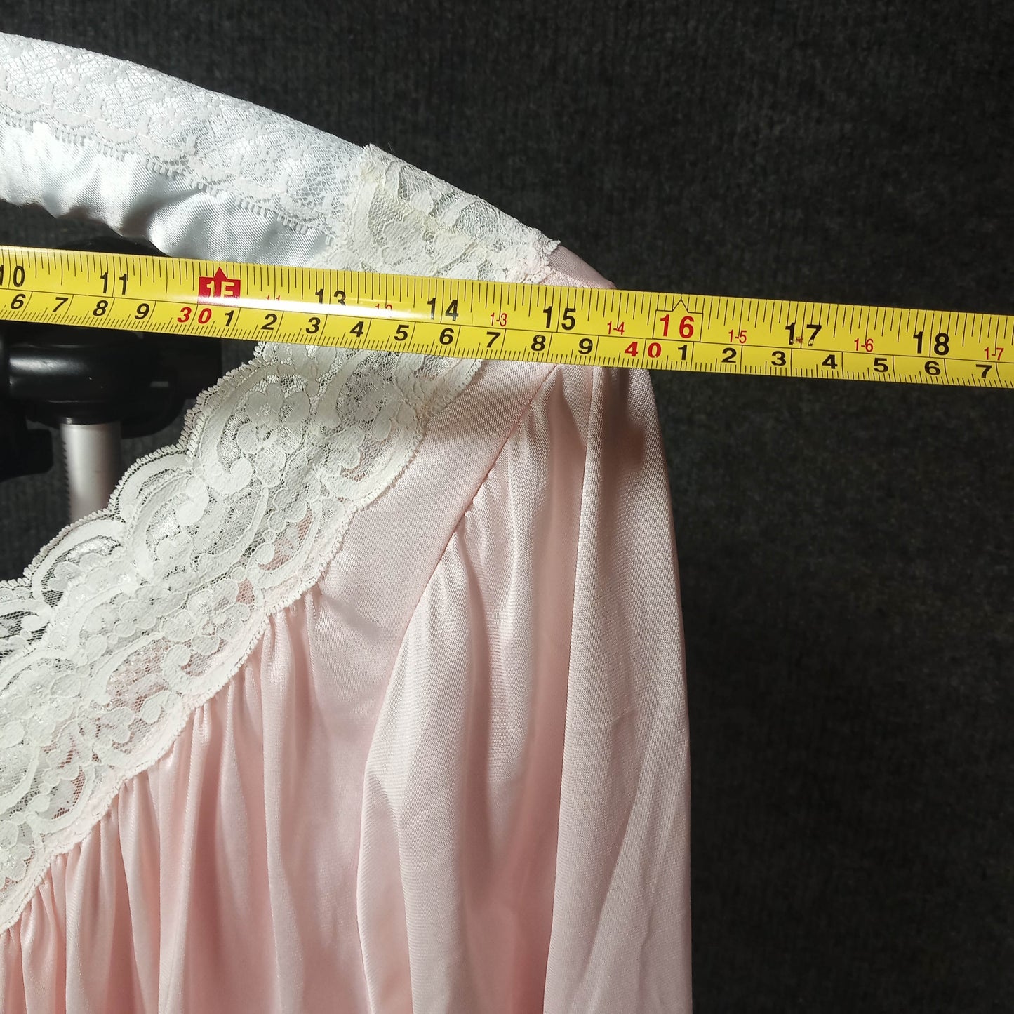 1950's Pink Pleated Large Nightgown with Lace Highlights by Eyefull