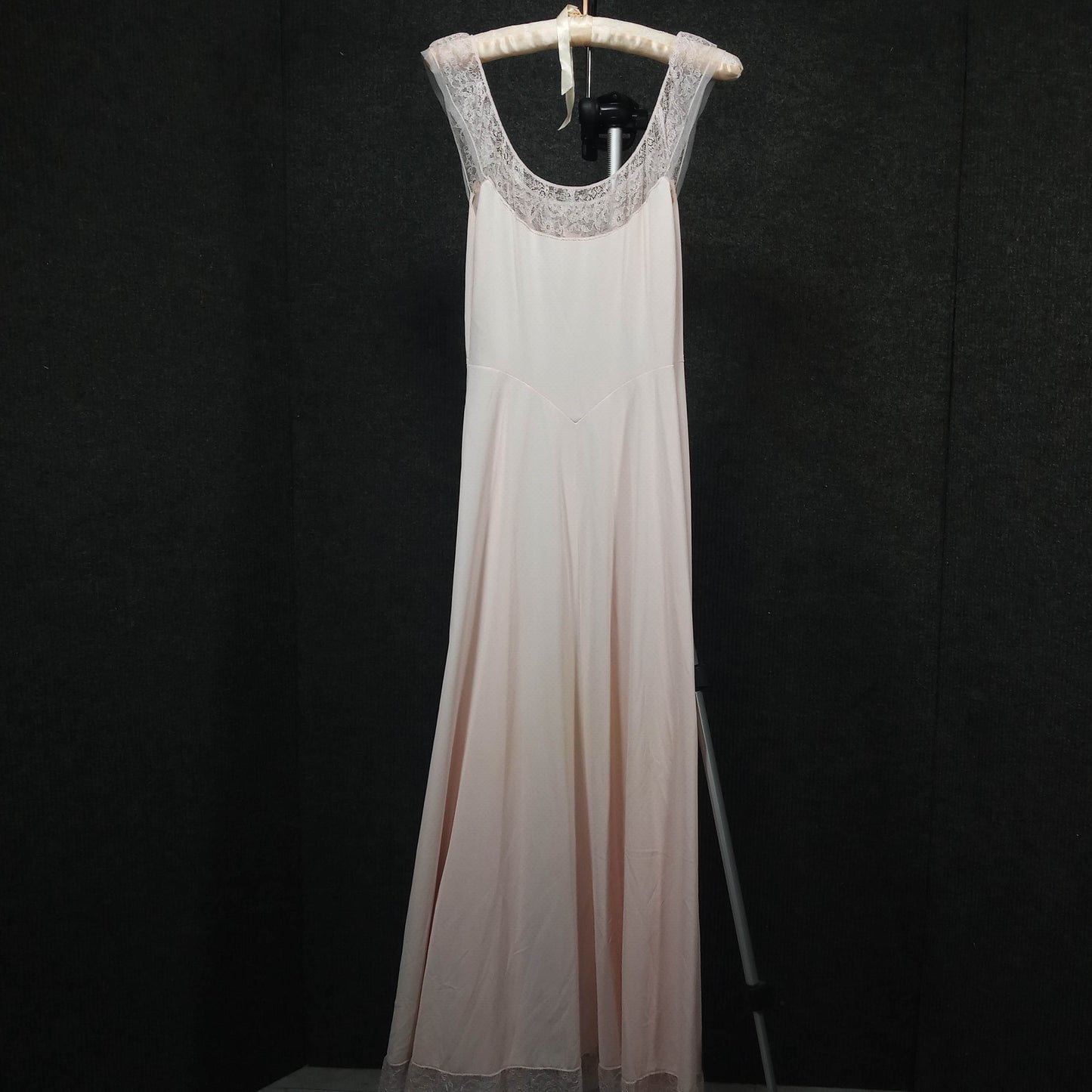 1950's Blush Nylon and Lace Night Gown by Vanity Fair