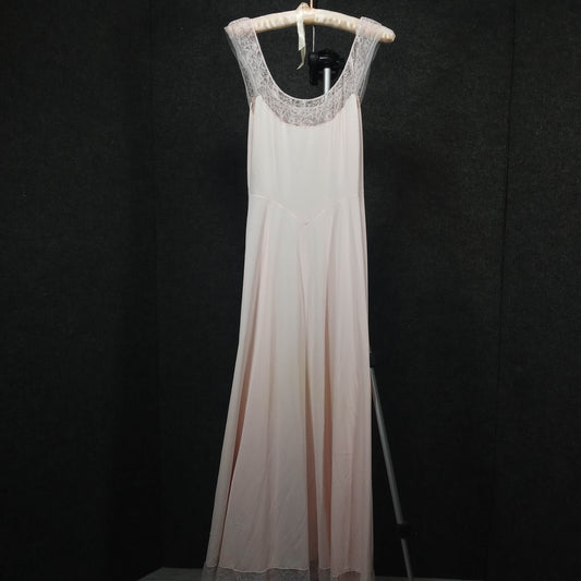 1950s Vintage Blush Nylon and Lace Night Gown by Vanity Fair