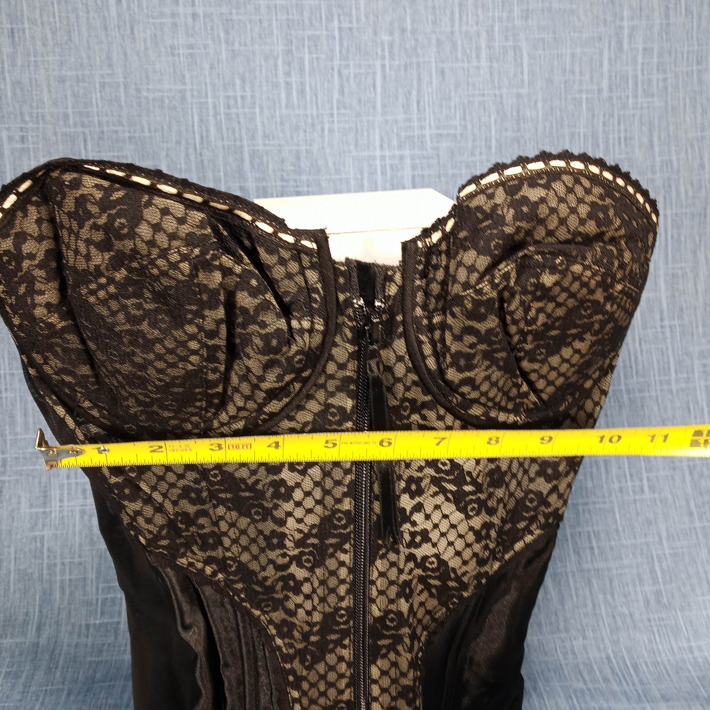 1980s Black Lace Bustier with Garters