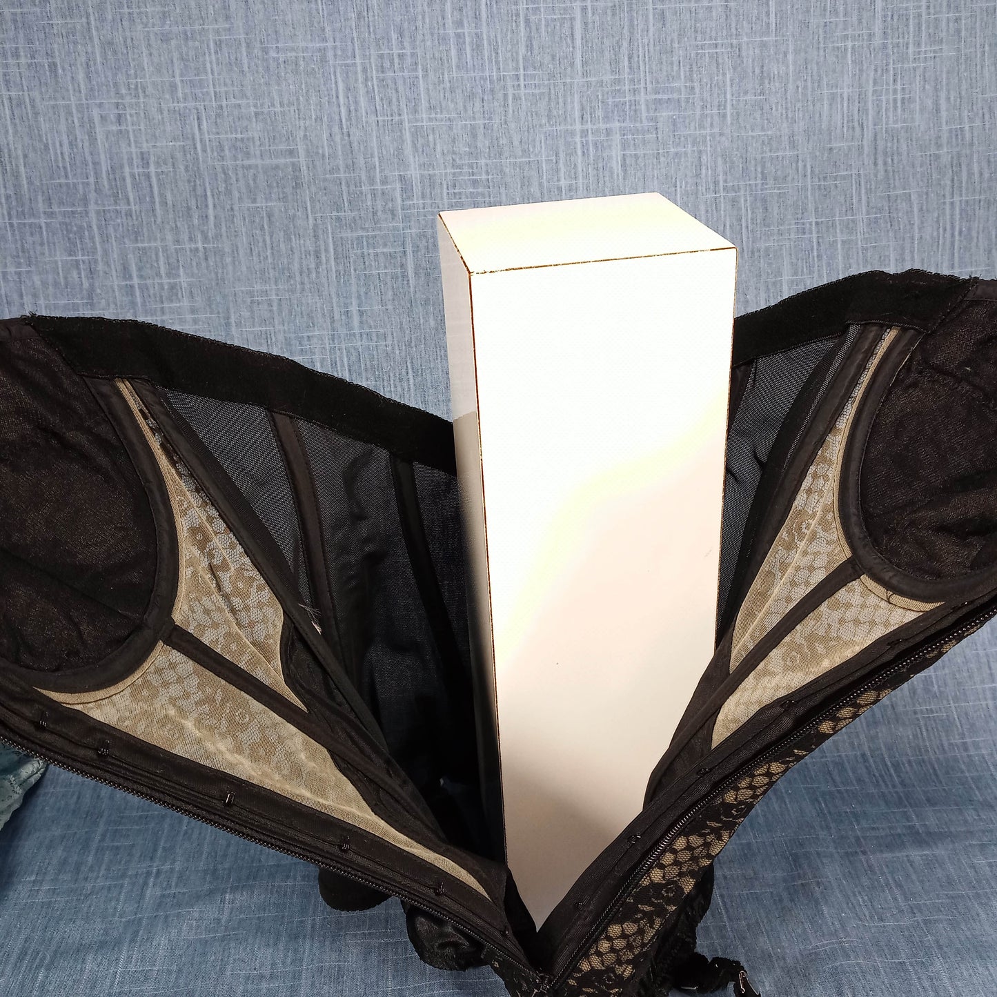 1980s Black Lace Bustier with Garters