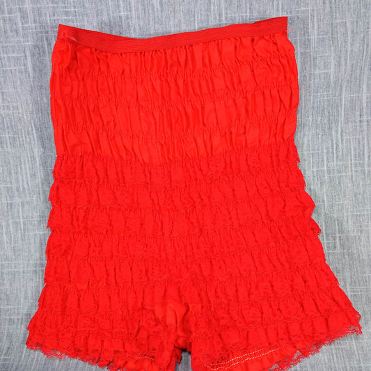 1950s Vintage Red Cotton Lace Tiered Bloomers