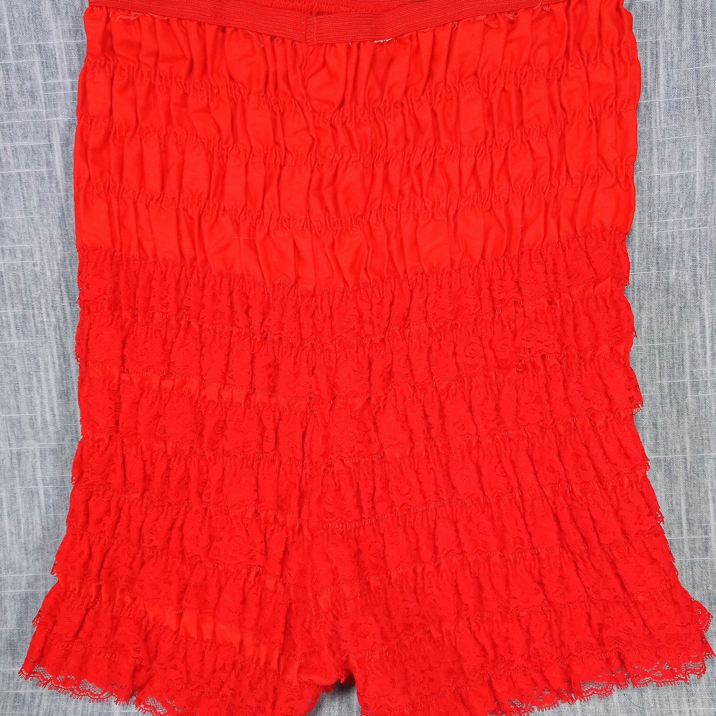 1950s Red Cotton Lace Tiered Bloomers