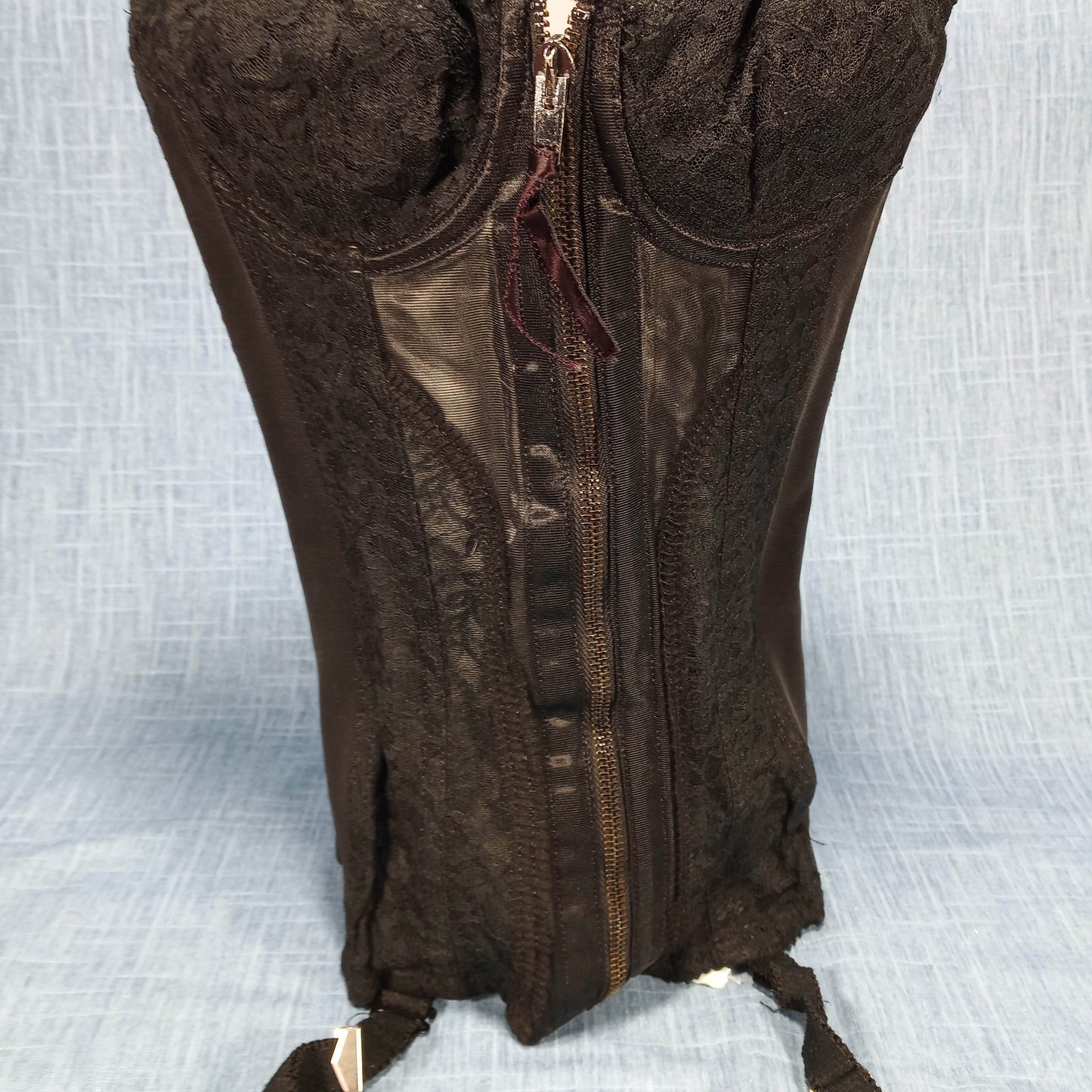 1950s Black Bustier with Garters