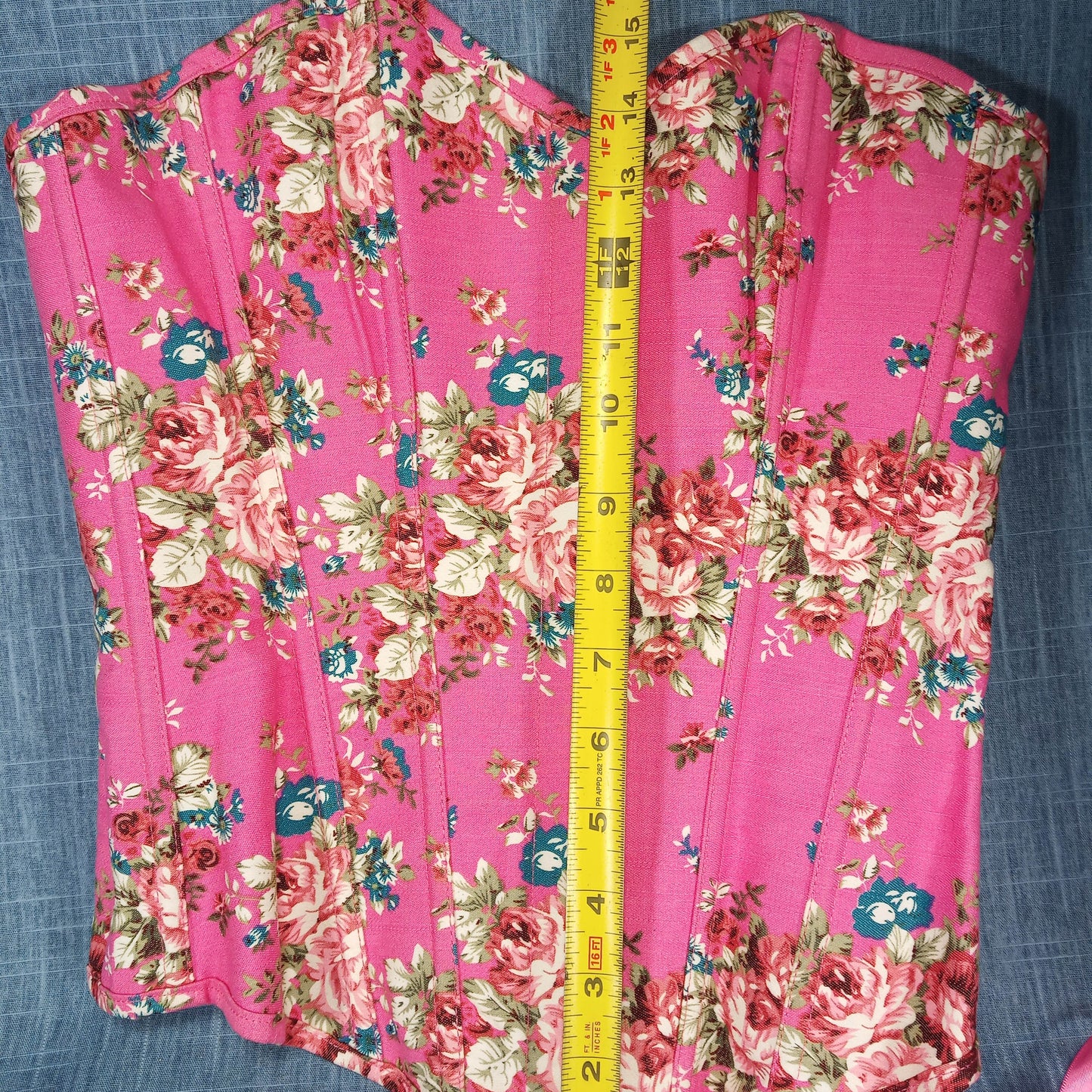 1990s Pink Floral Bustier