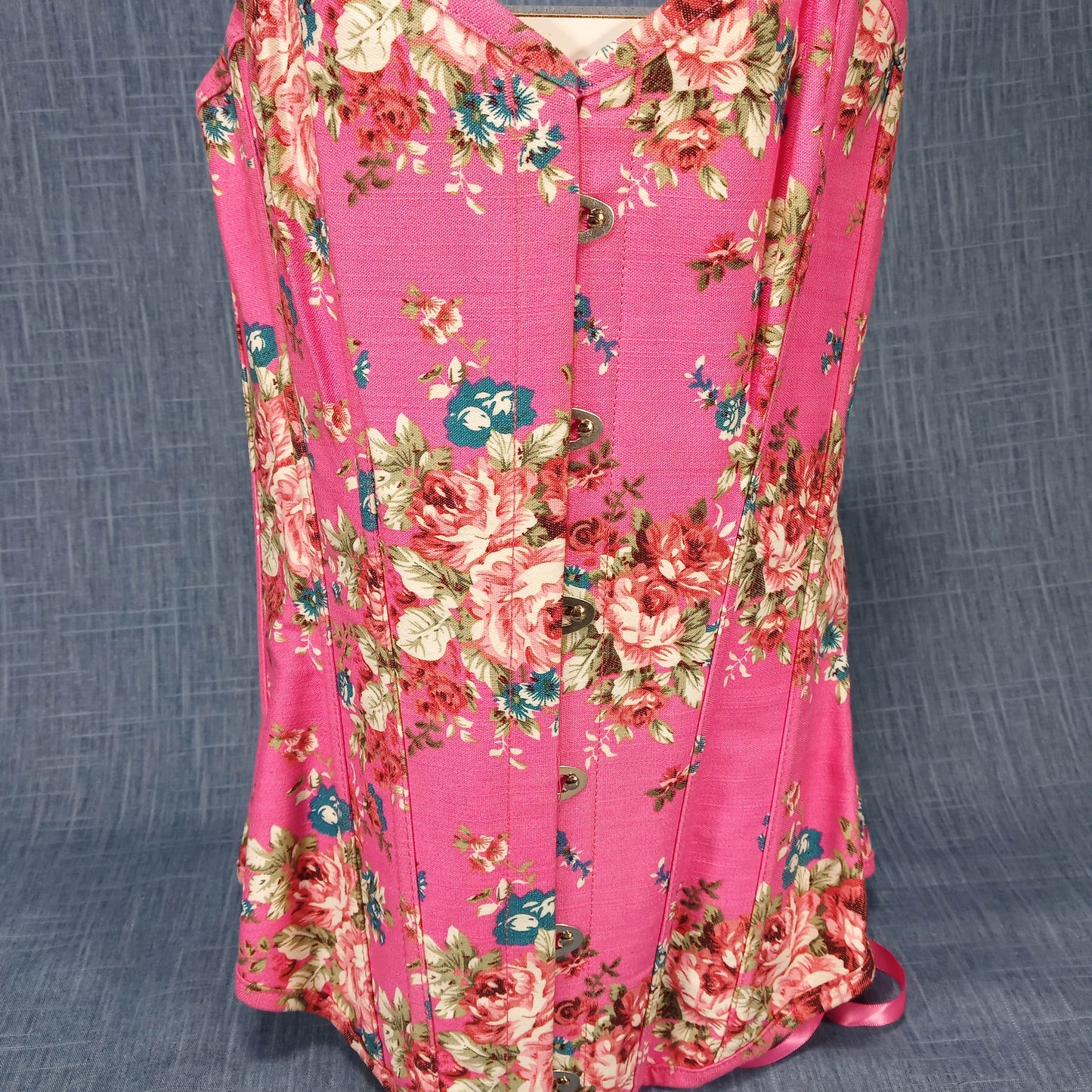 1990s Pink Floral Bustier