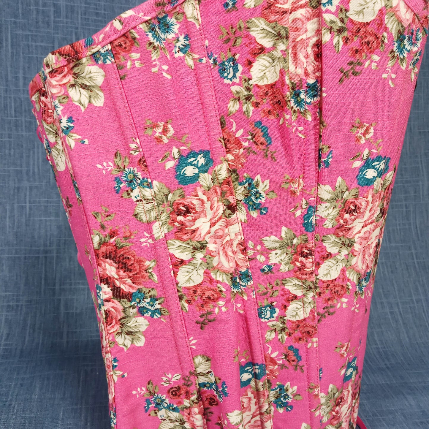 1990s Pink Floral Bustier