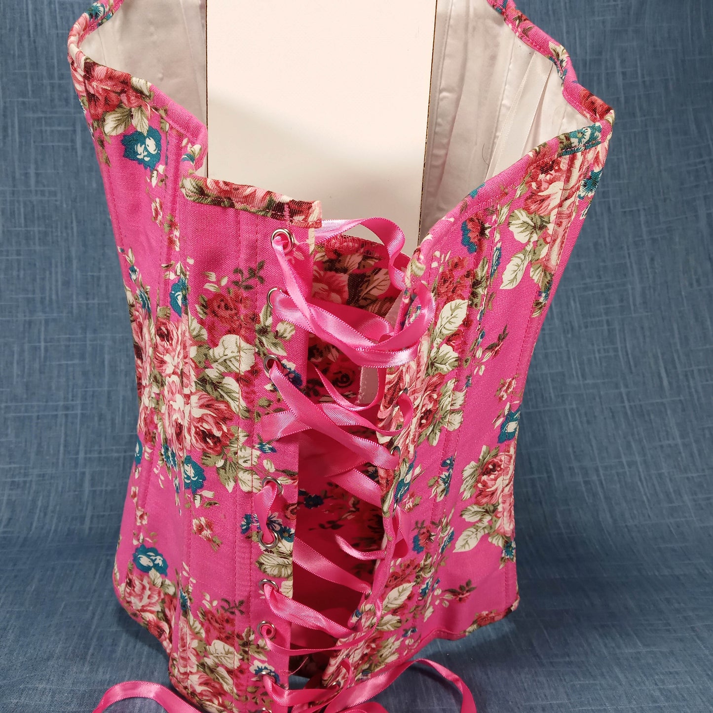 1990s Pink Floral Bustier
