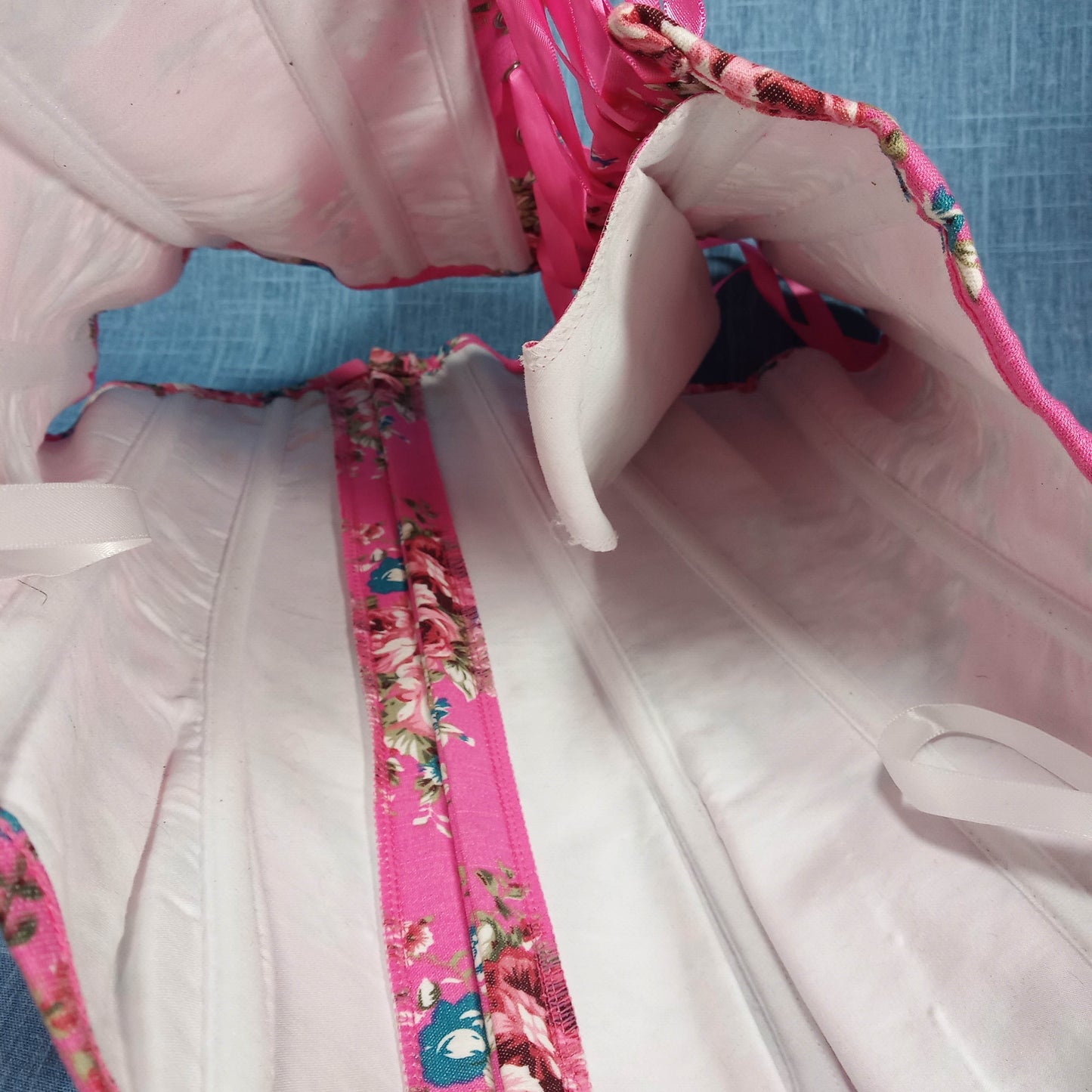 1990s Pink Floral Bustier