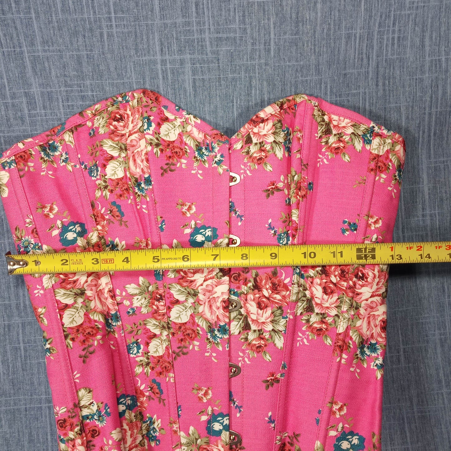 1990s Pink Floral Bustier