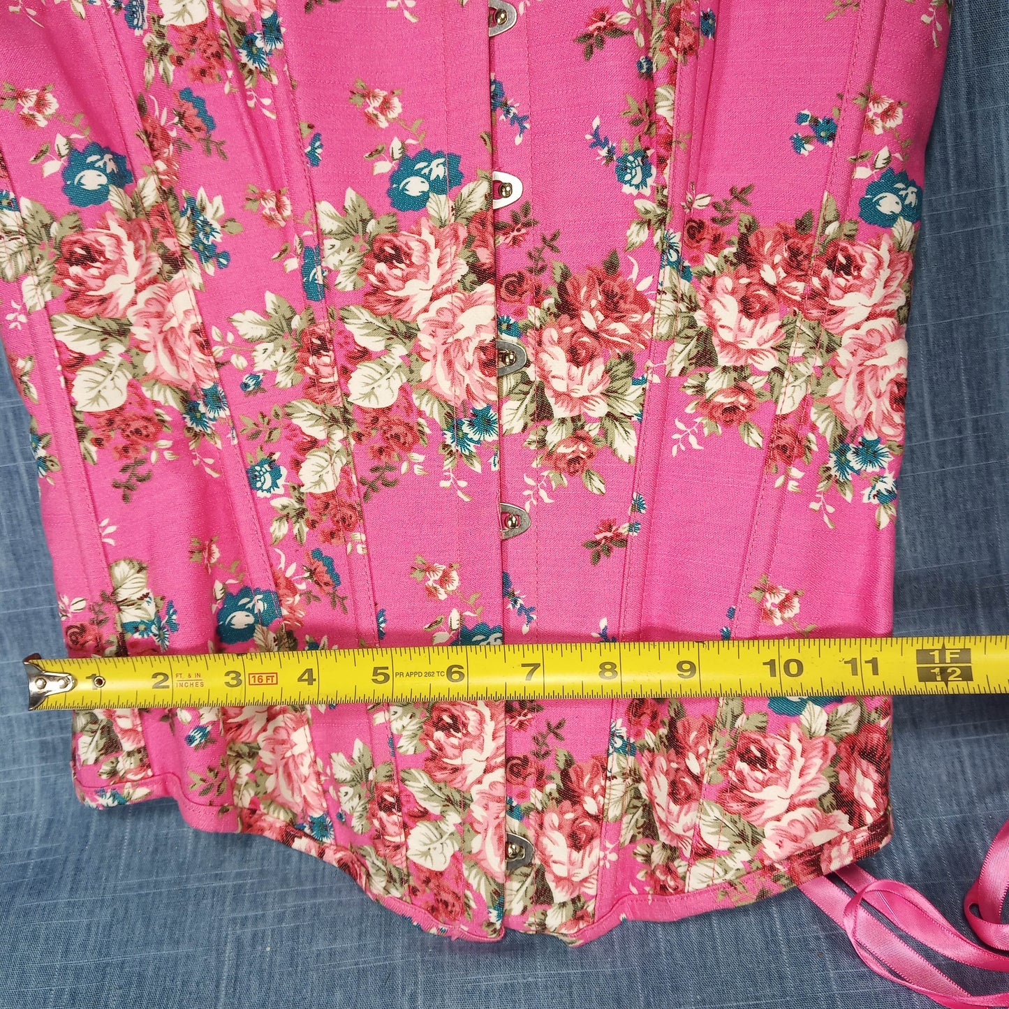 1990s Pink Floral Bustier