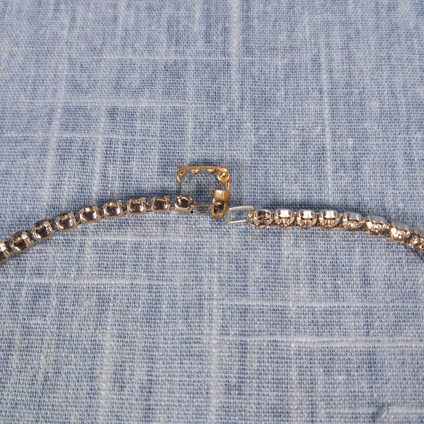 1950s Vintage Drop Necklace with Clear Rhinestones