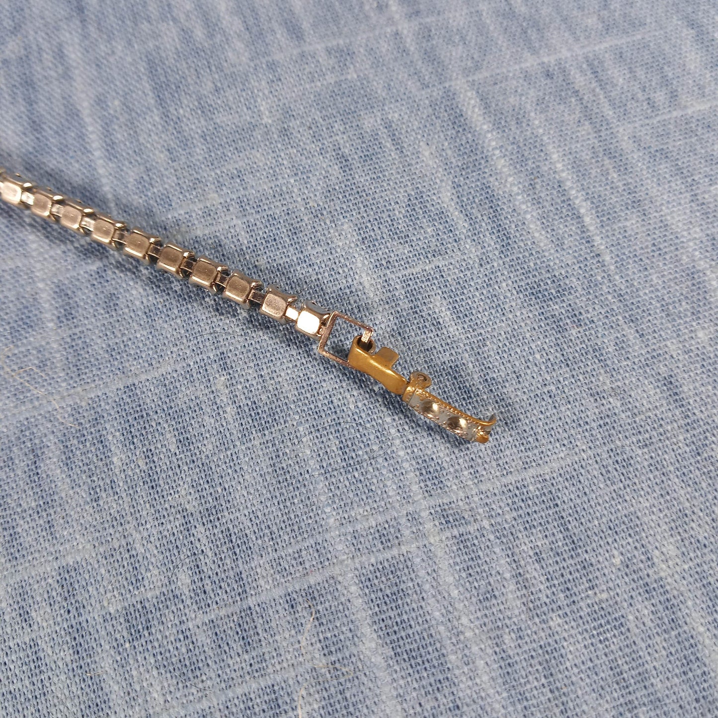1950s Vintage Drop Necklace with Clear Rhinestones