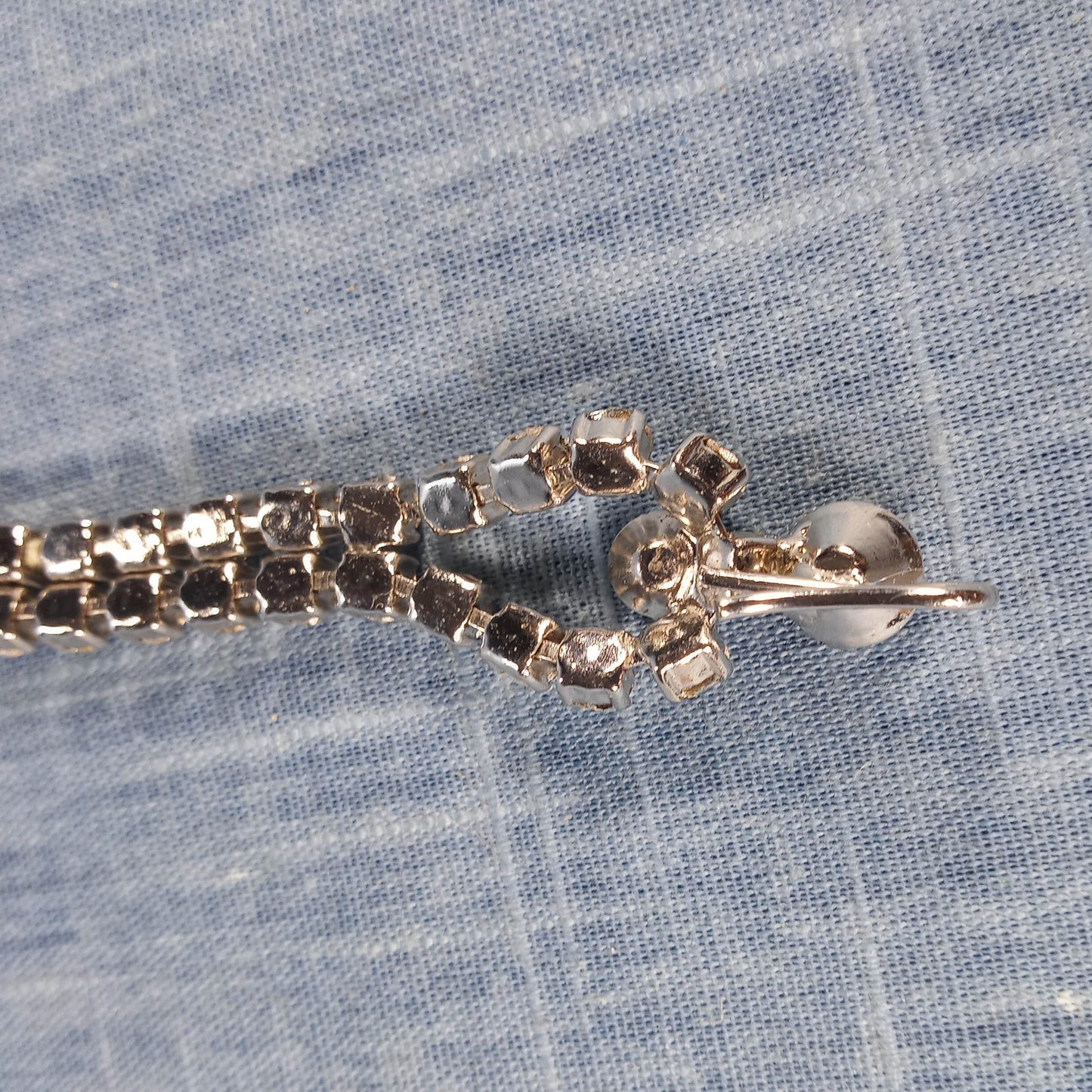 1950s Vintage Rope Necklace with Clear Rhinestones