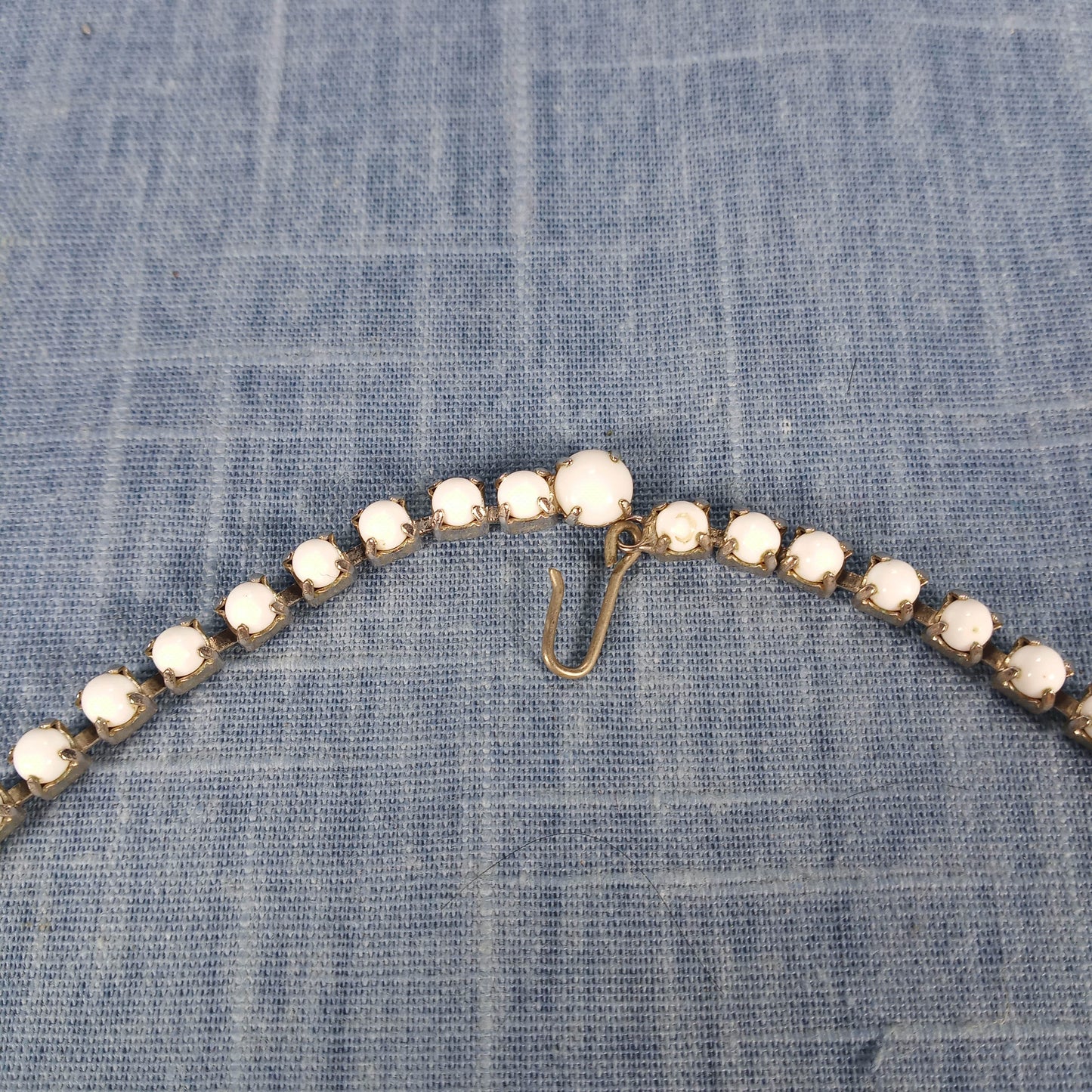 1950s Vintage Drop Necklace with White Milk Stones