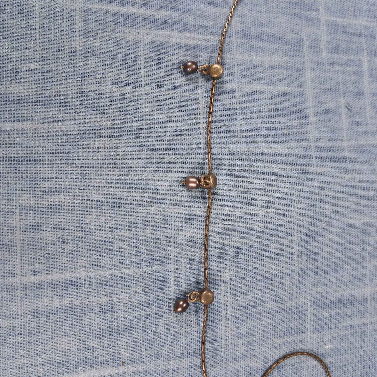 1980s Vintage Chain Necklace with Gray Rhinestones