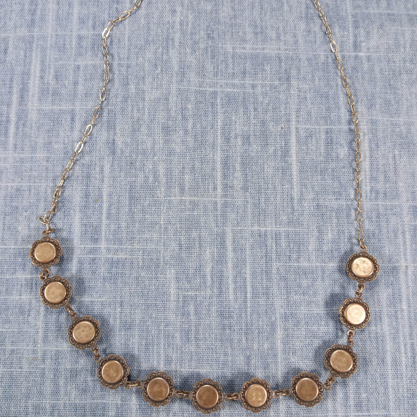 1940s Vintage Necklace with a Single Strand of Red Rhinestone Starbursts