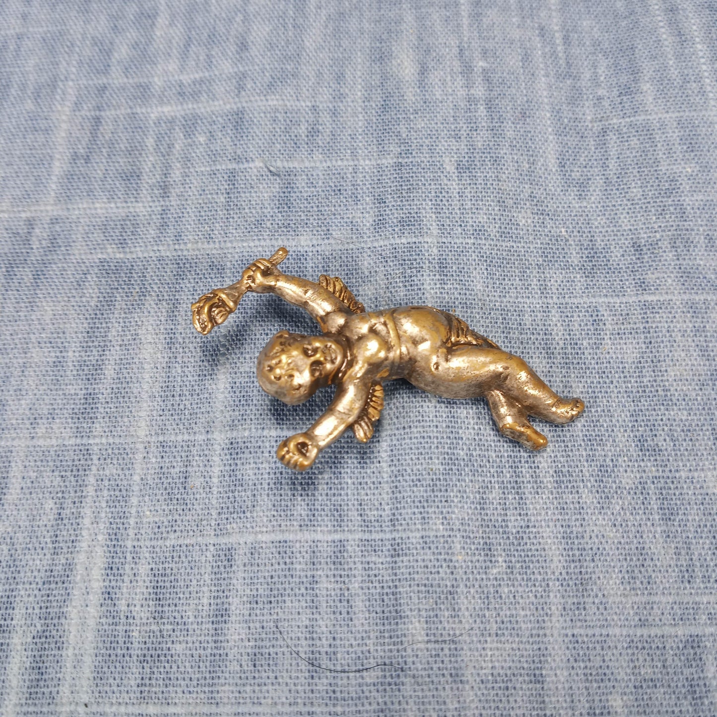 1950s Vintage Cherub Pin in Stamped Metal