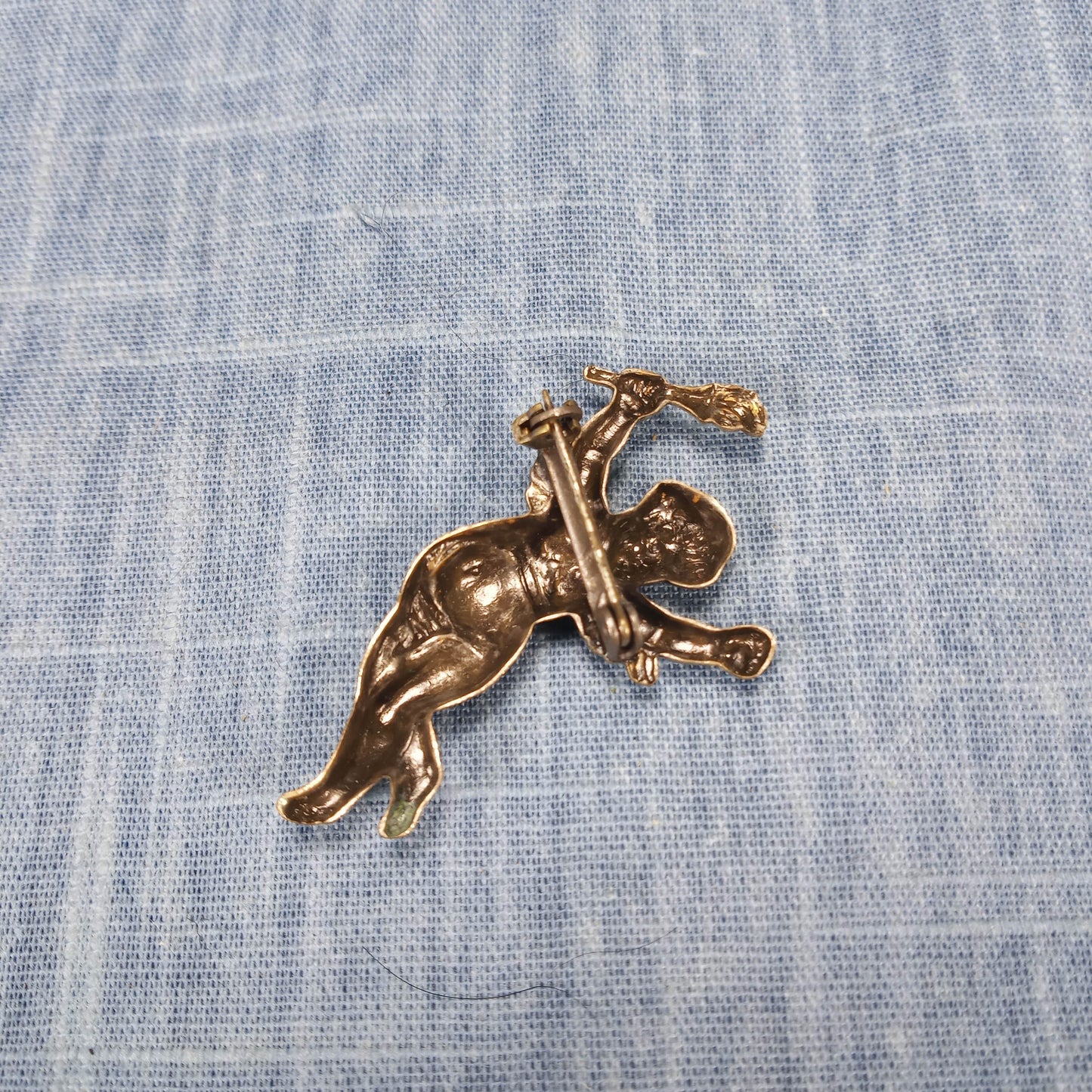 1950s Vintage Cherub Pin in Stamped Metal