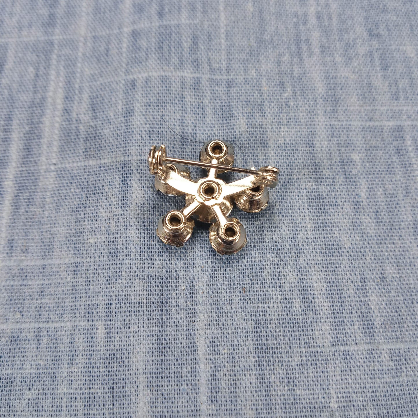 1950s Vintage Star Pin with Blue Rhinestones
