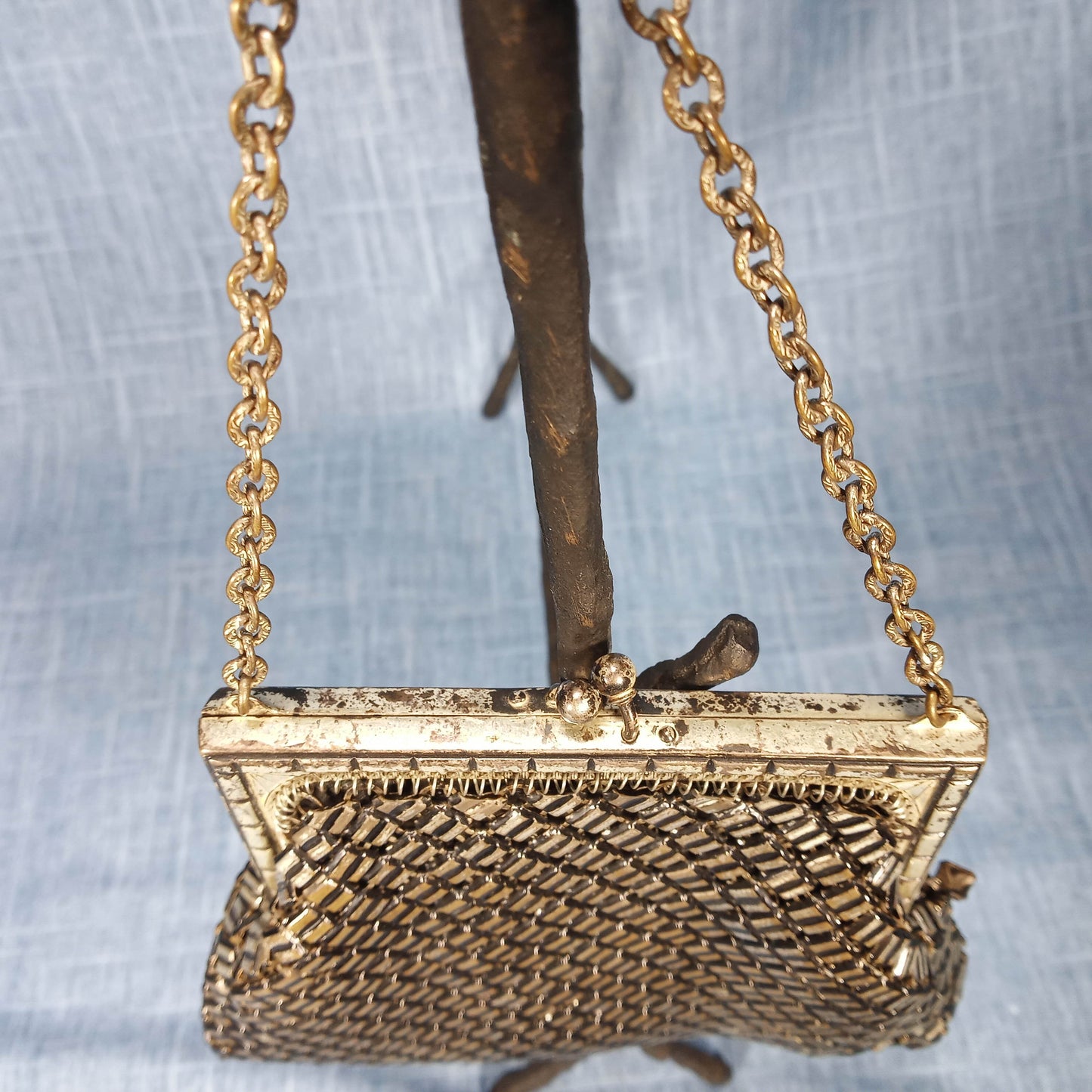 1930's Silver Toned Metal Mesh Purse