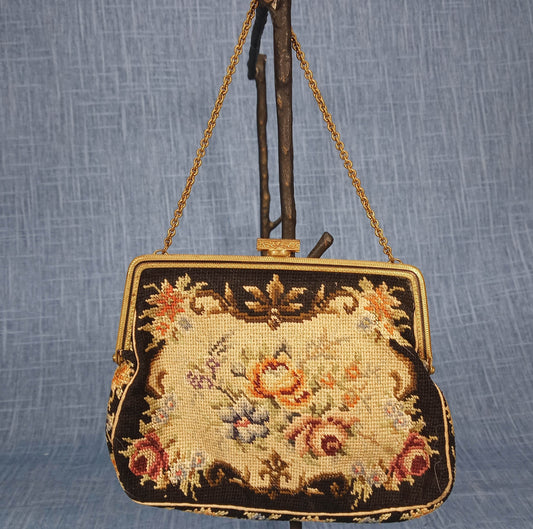 1930s Vintage Tapestry Purse from Czechoslovakia