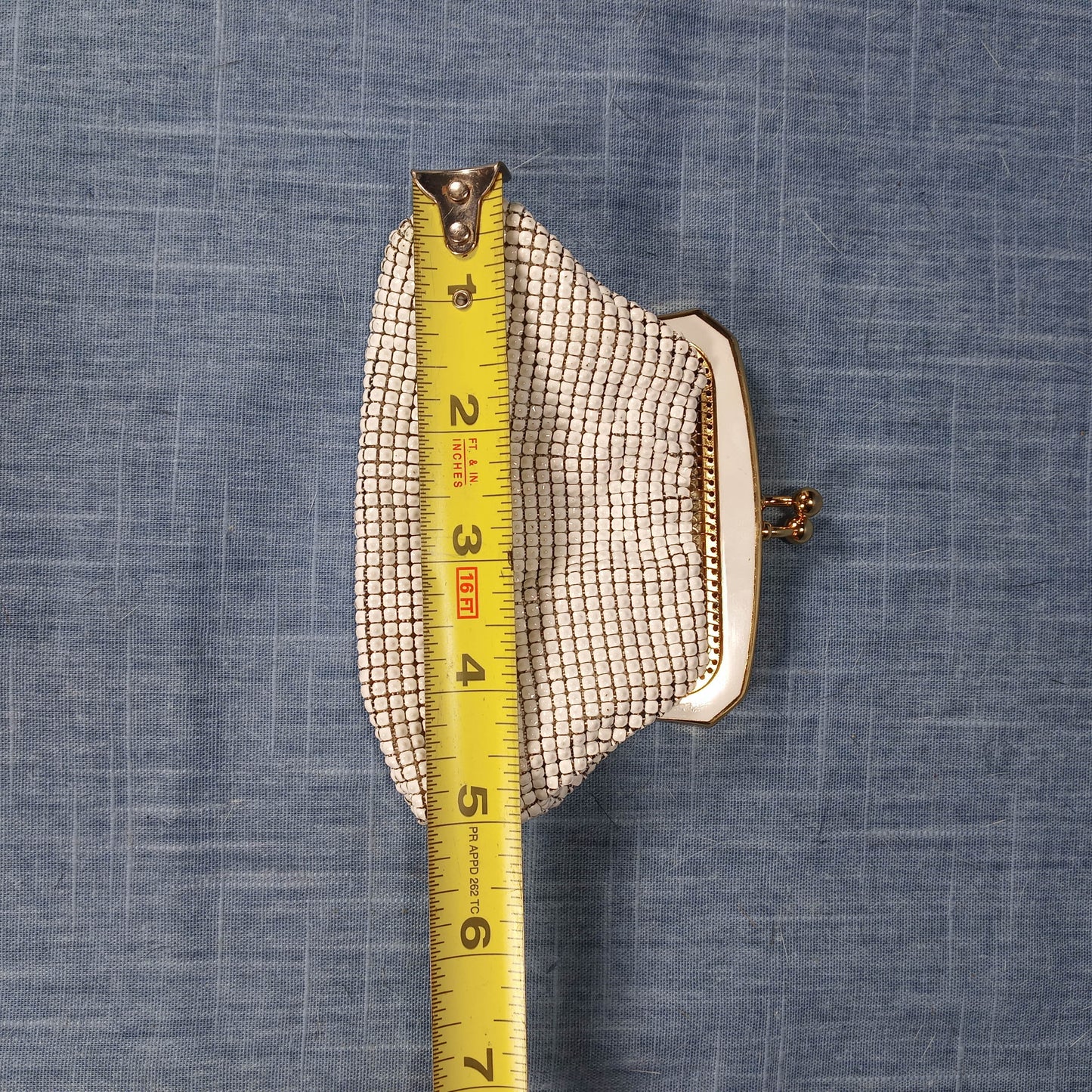 1950's White Enamel Metal Evening Bag