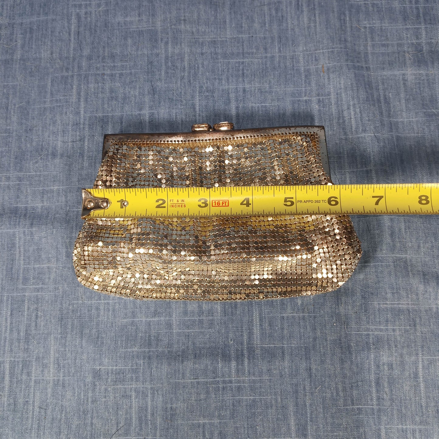1940's Silver Metal Mesh Evening Clutch Made in West Germany