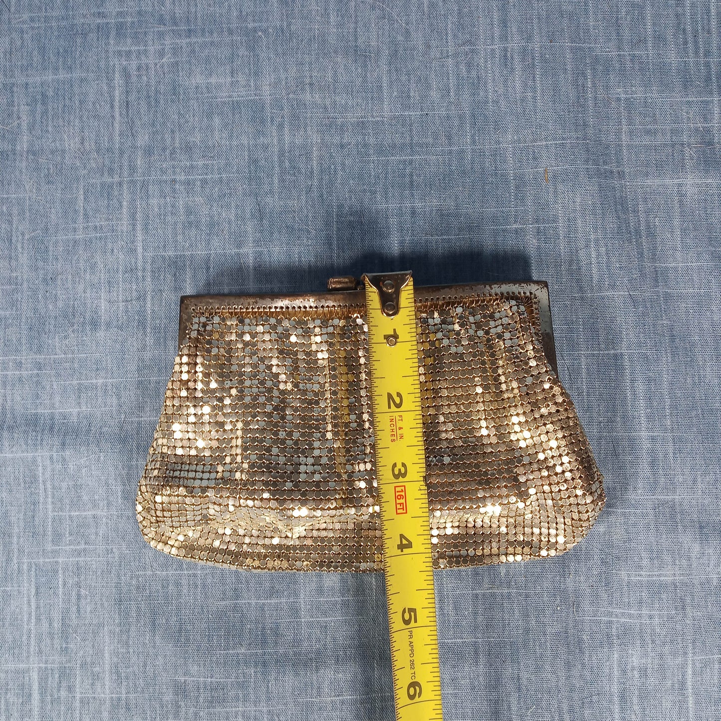 1940's Silver Metal Mesh Evening Clutch Made in West Germany