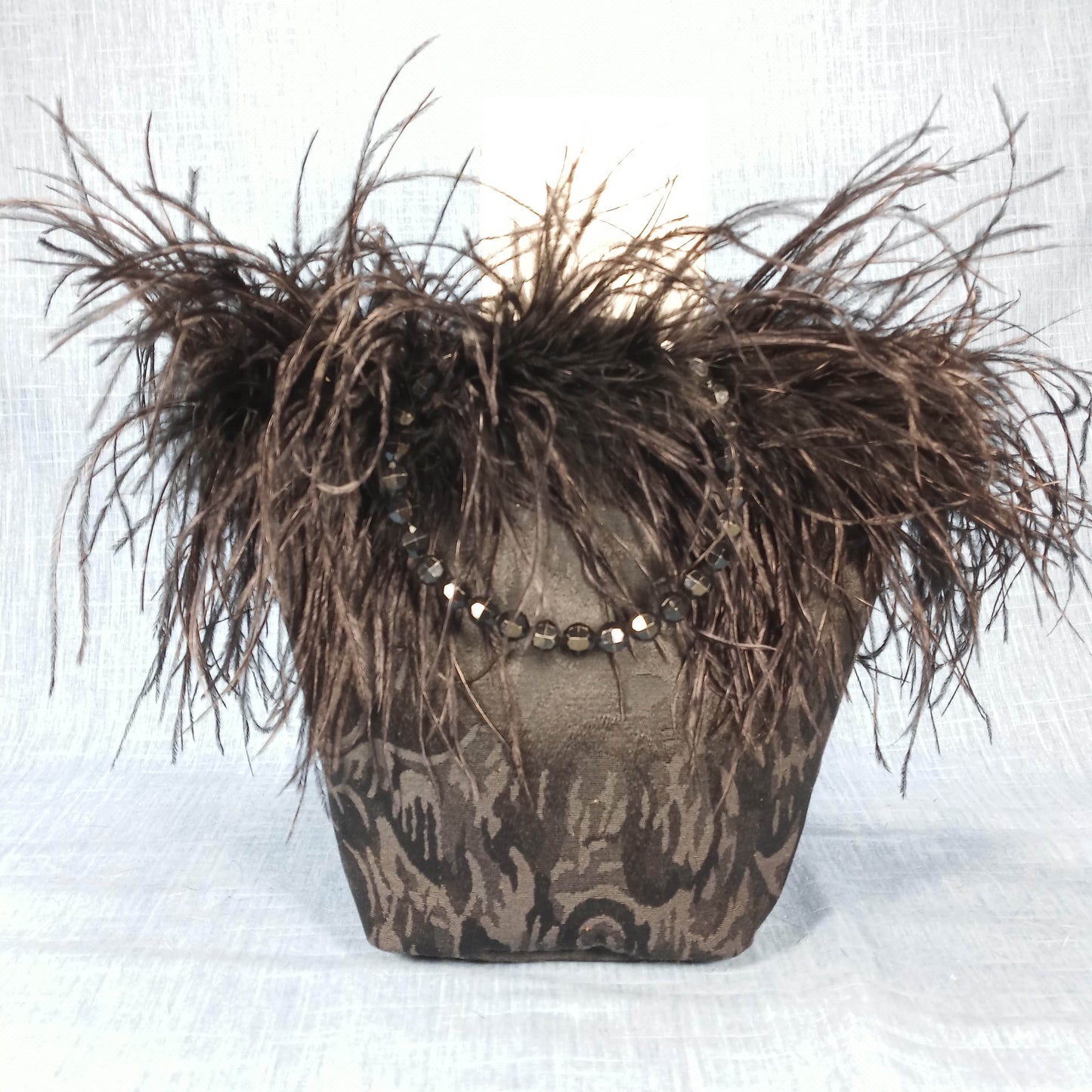 1960's Black Brocade Maribu Trimmed Purse
