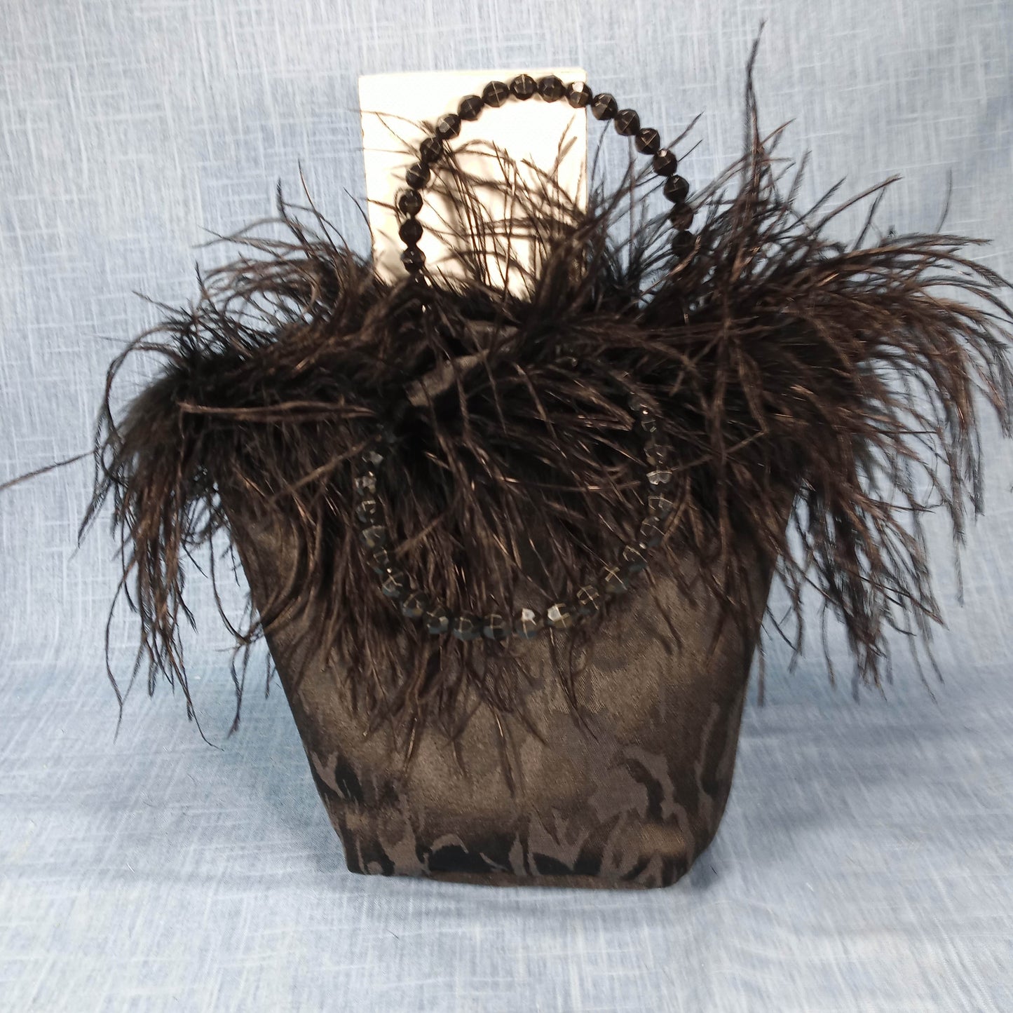 1960's Black Brocade Maribu Trimmed Purse