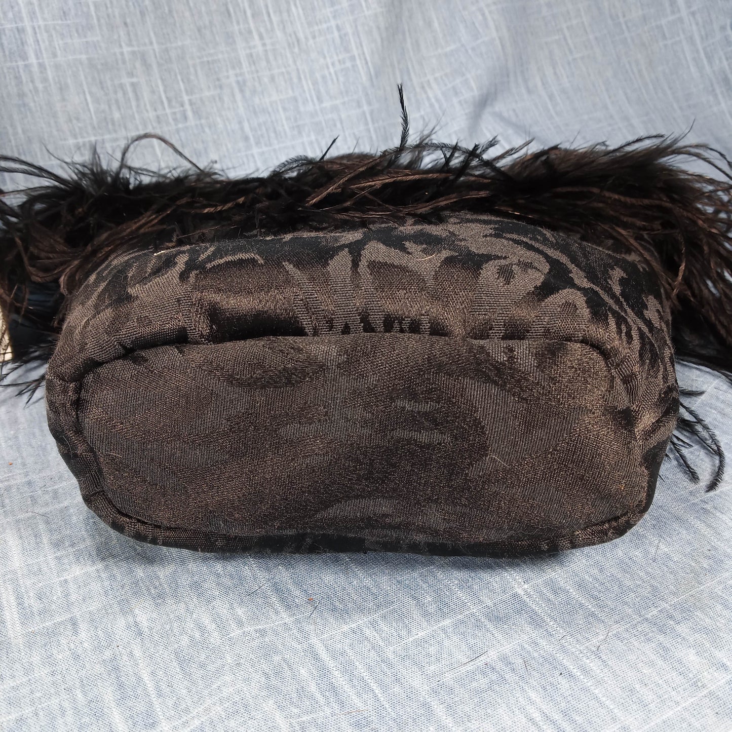 1960's Black Brocade Maribu Trimmed Purse
