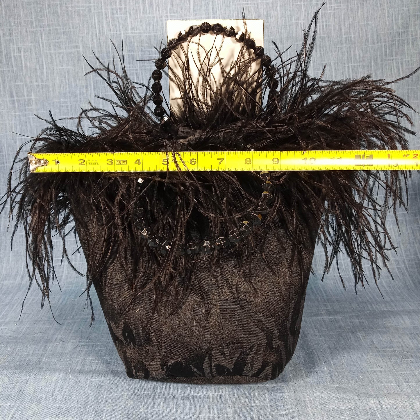 1960's Black Brocade Maribu Trimmed Purse
